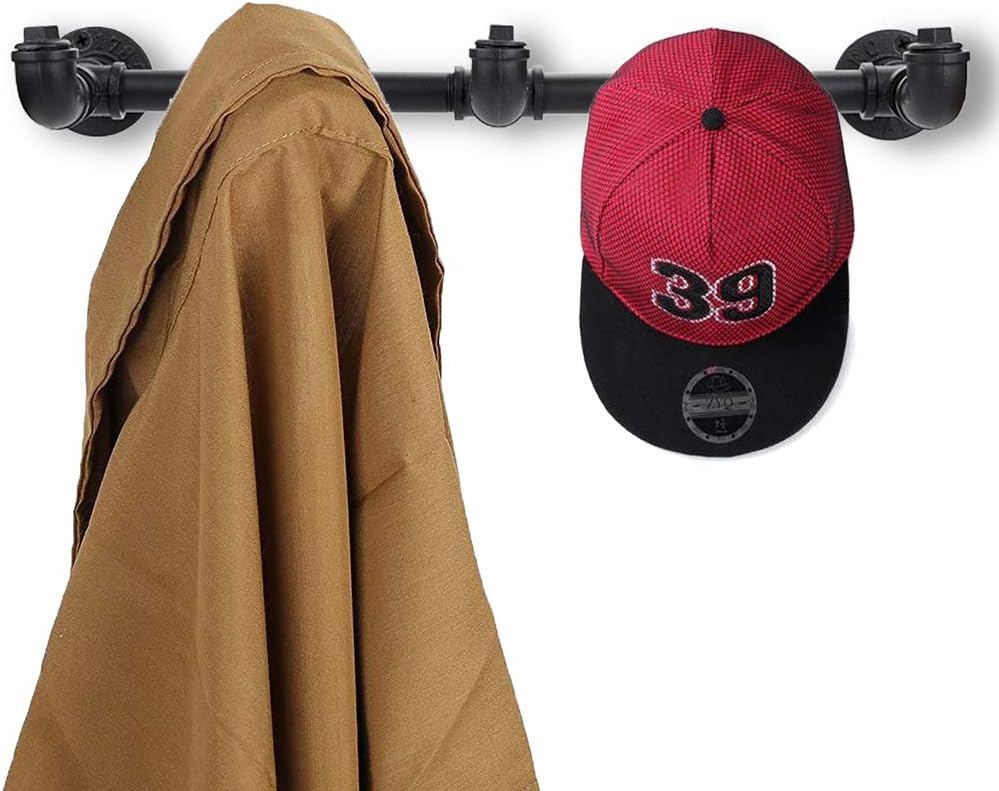 DS BS Industrial Pipe Coat Towel Rack with 5 Hooks - Image 6