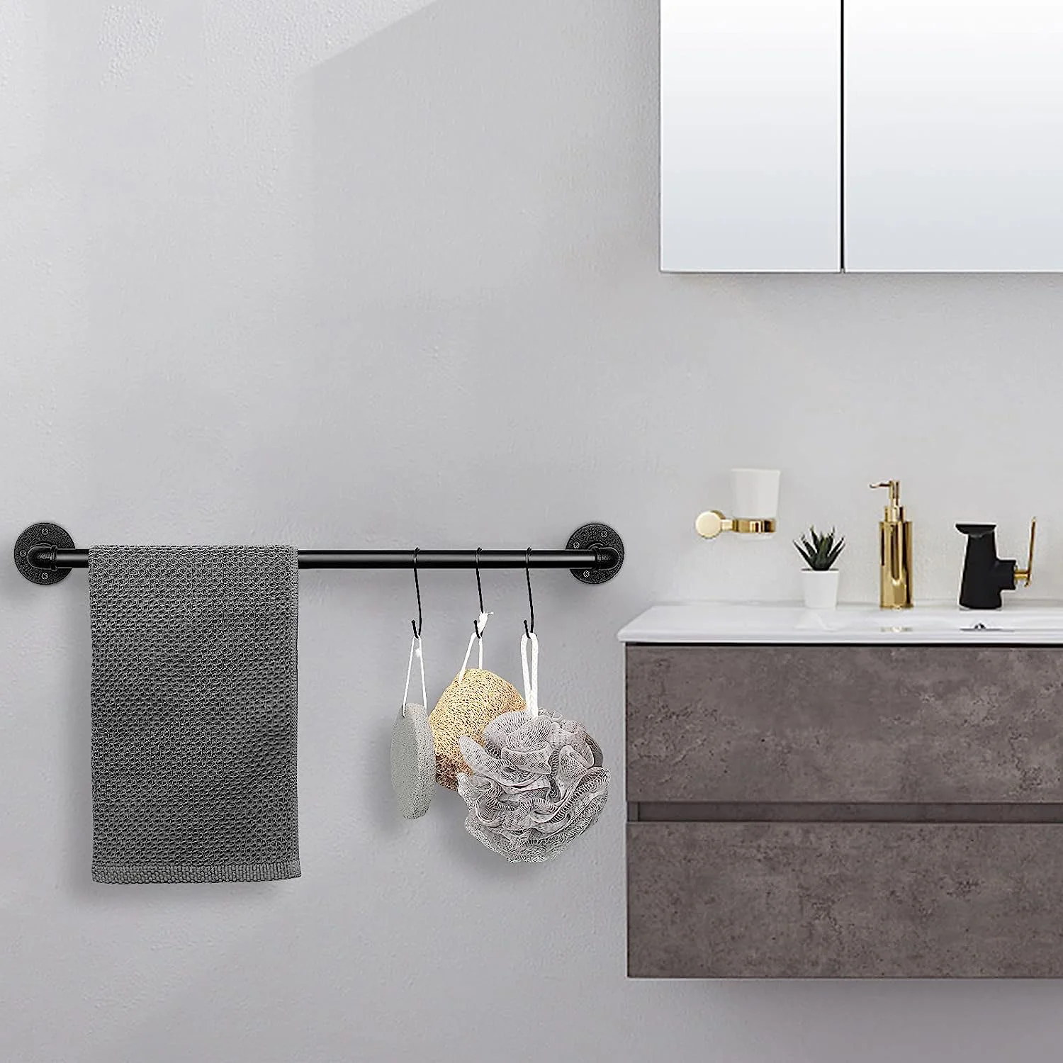DS BS Industrial Pipe Towel Rack Towel Bar-80CM - Image 2