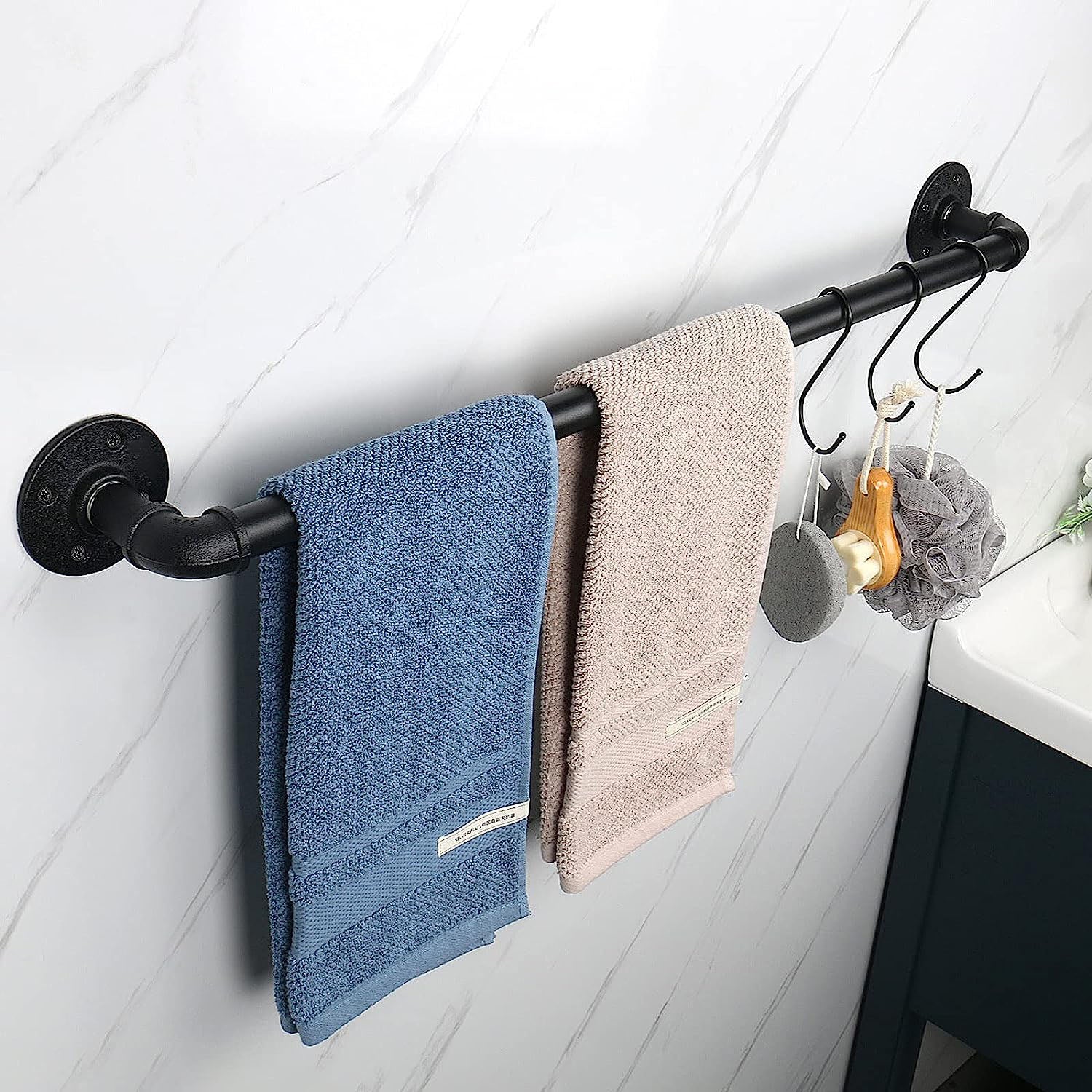 DS BS Industrial Pipe Towel Rack Towel Bar-80CM - Image 4