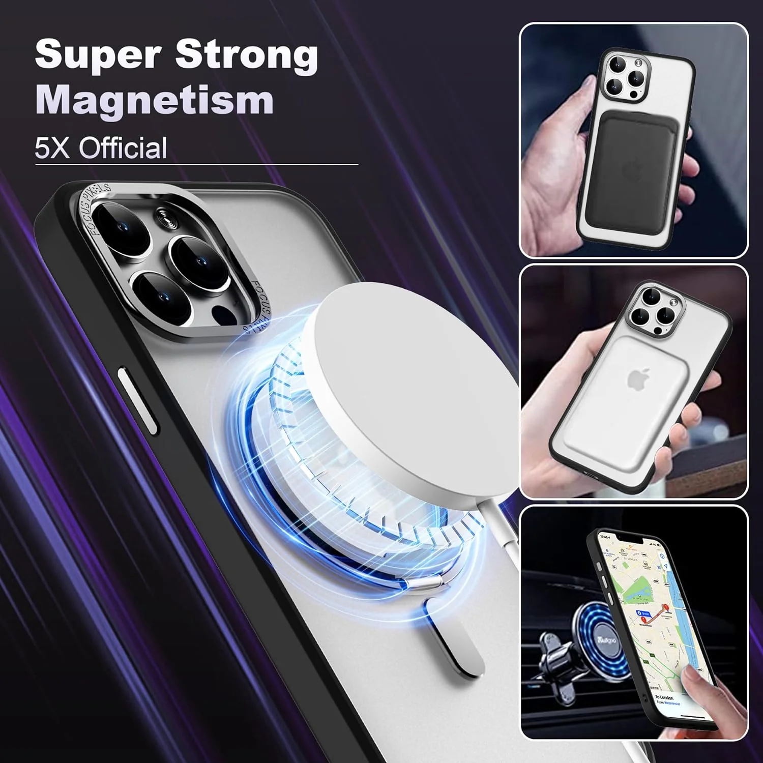 DS BS iPhone 14 Pro Case with 360°Rotatable Magnetic Ring Stand - Image 3