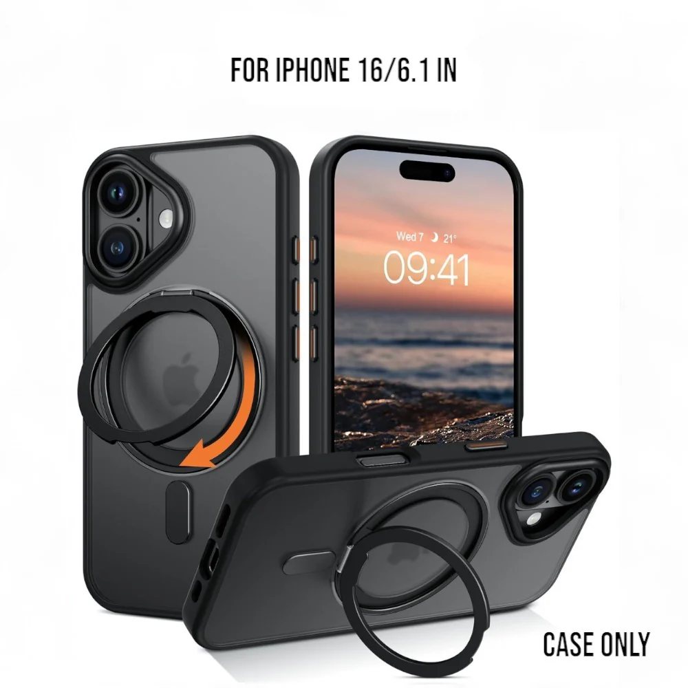 DS BS iPhone 16 Case with 360°Rotatable Magnetic Ring Stand - Image 6