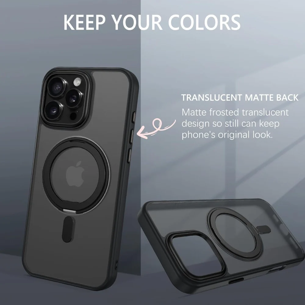 DS BS iPhone 16 Pro Case with 360°Rotatable Magnetic Ring Stand - Image 5