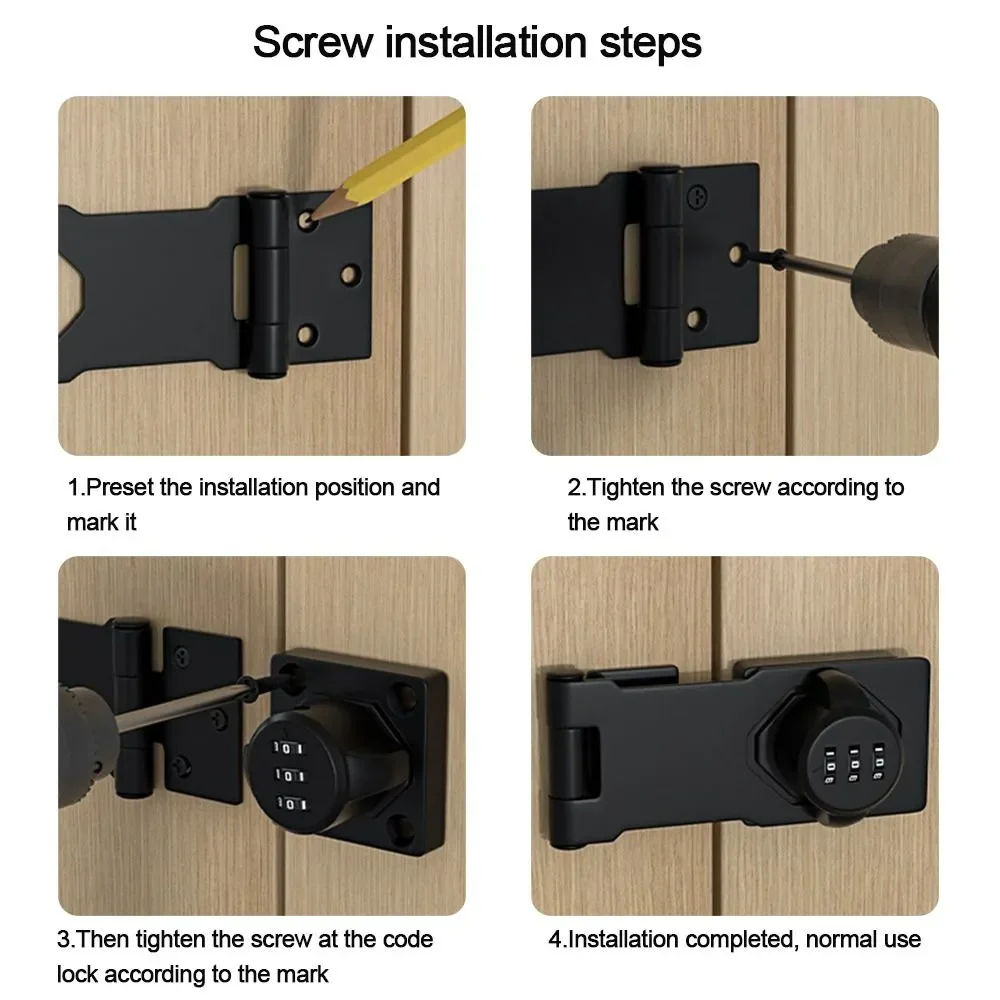 DS BS Keyless Anti-Theft Household Cabinet Password Hasp Lock - Image 8