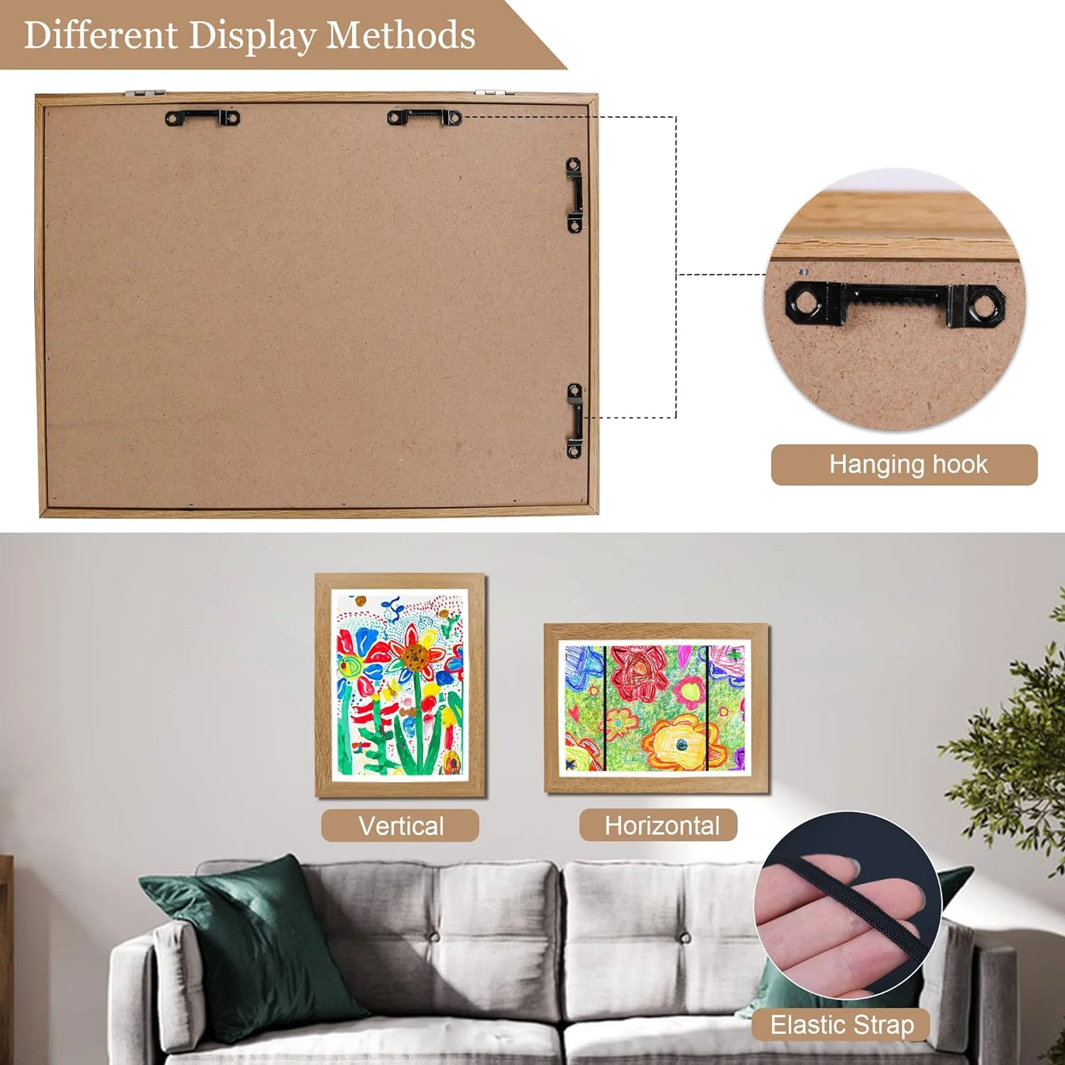 DS BS Kids Artwork Picture Frame 34x25CM-Wood - Image 5