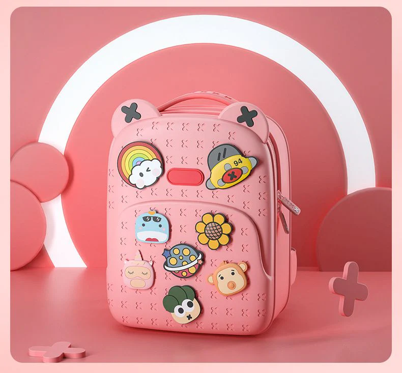 DS BS Kids Tide Cartoon Backpack-Pink - Image 2