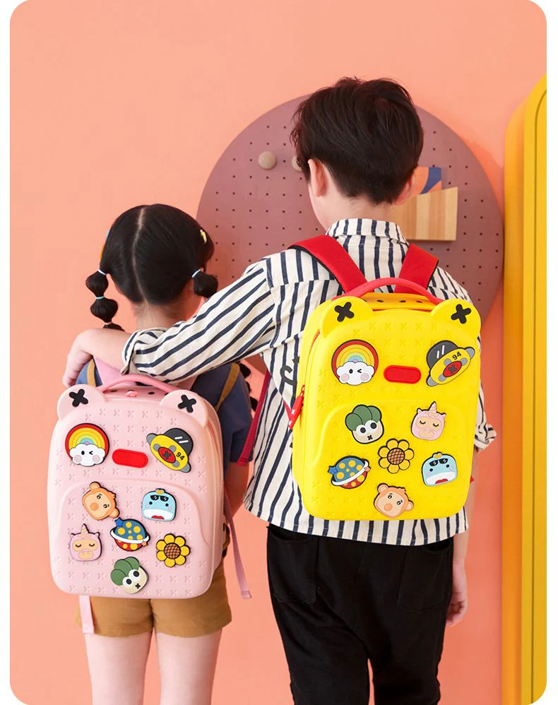 DS BS Kids Tide Cartoon Backpack-Pink - Image 6