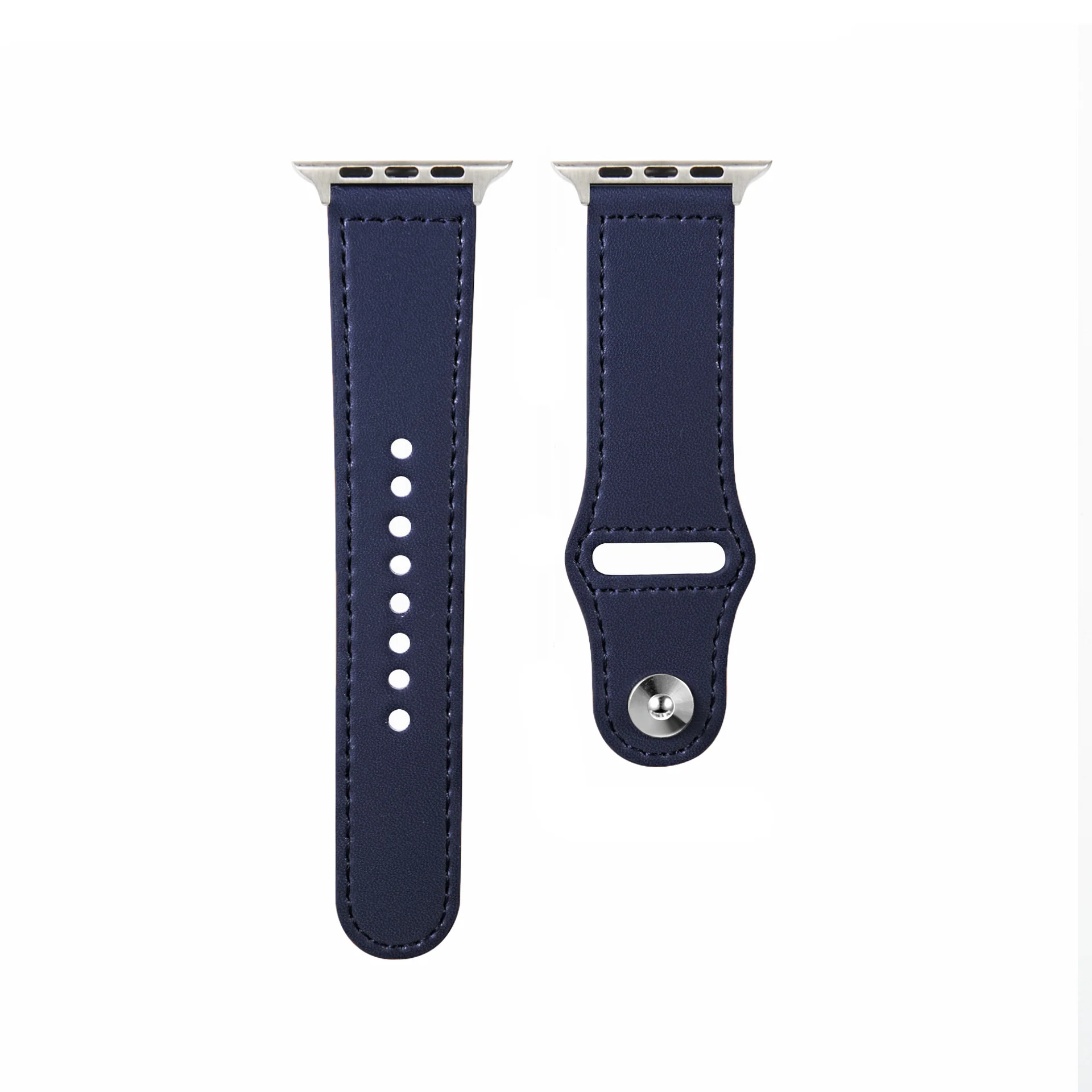 DS BS Leather Bands Compatible With Apple Watch Band for 42MM 44MM 45MM-Blue - Image 5