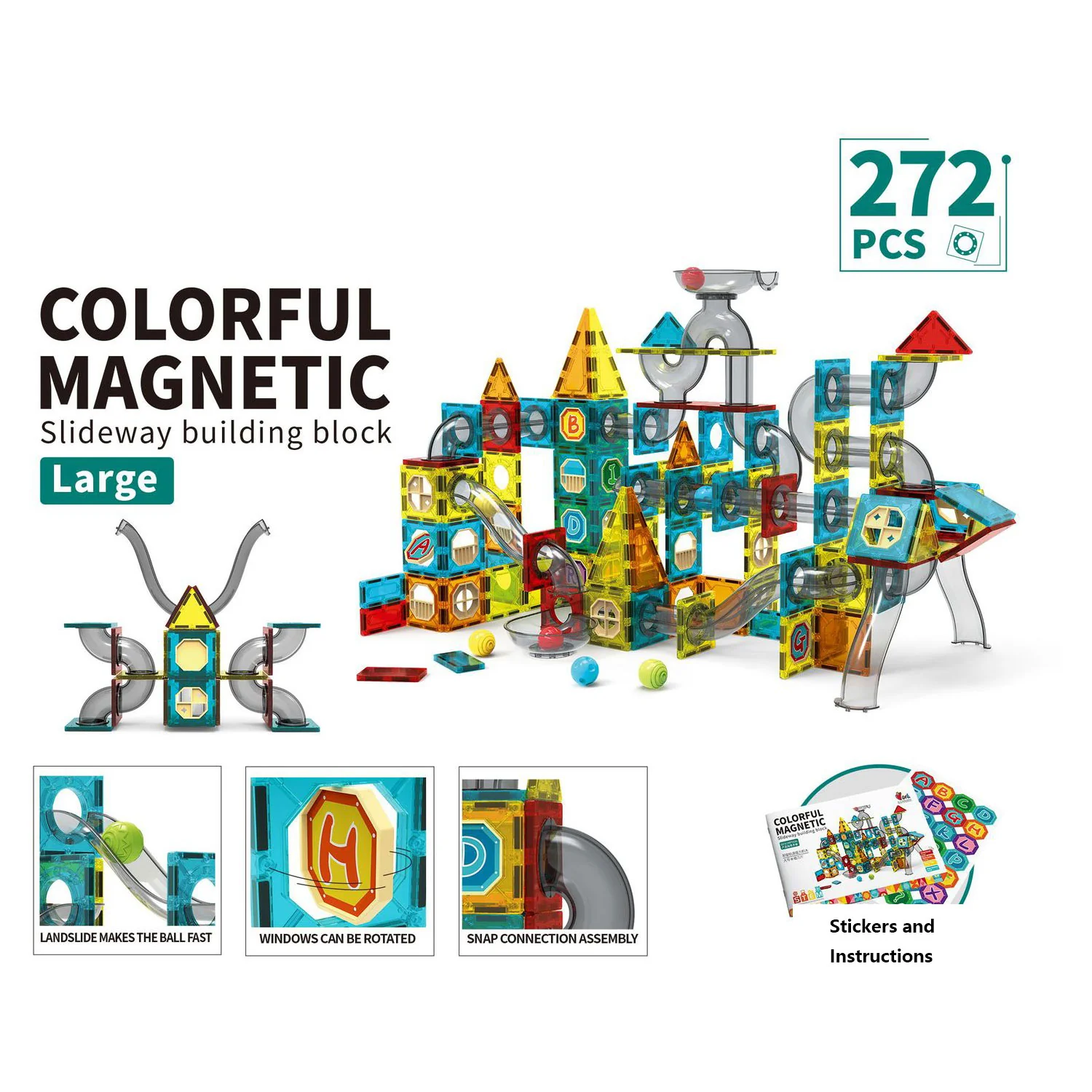 DS BS Magnetic Building Blocks Educational STEM Toys-272PCS - Image 4