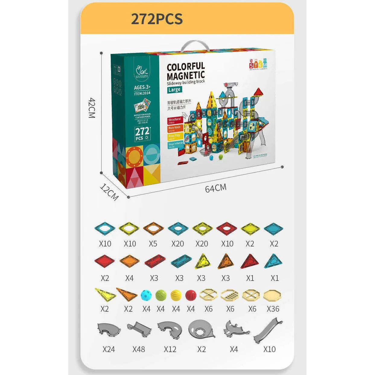 DS BS Magnetic Building Blocks Educational STEM Toys-272PCS - Image 5