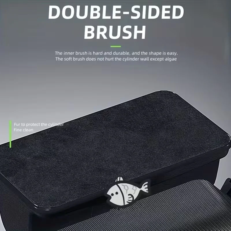 DS BS Magnetic Fish Tank Brush with Double Sided Scraper Size - L - Image 2