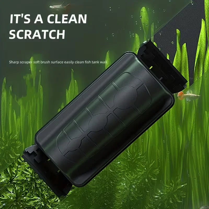 DS BS Magnetic Fish Tank Brush with Double Sided Scraper Size - L - Image 7