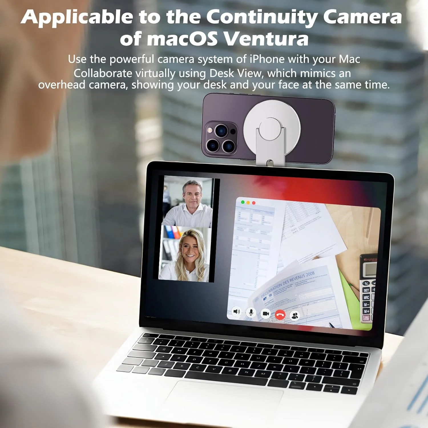 DS BS Magnetic Laptop Phone Holder Compatible with Magsafe iPhone - Image 2