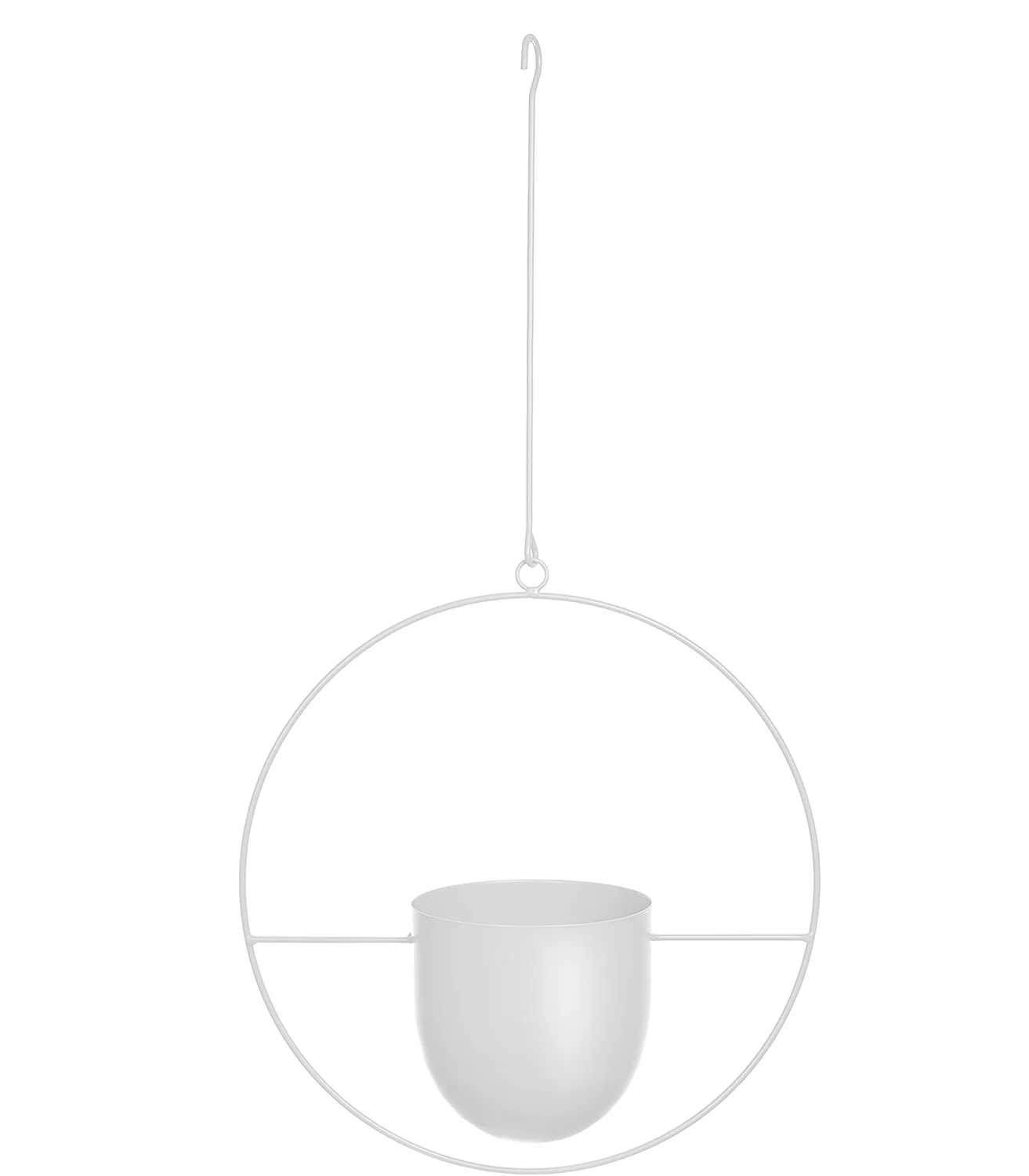 DS BS Minimalist Metal Plant Hanger Round Shape-White - Image 4