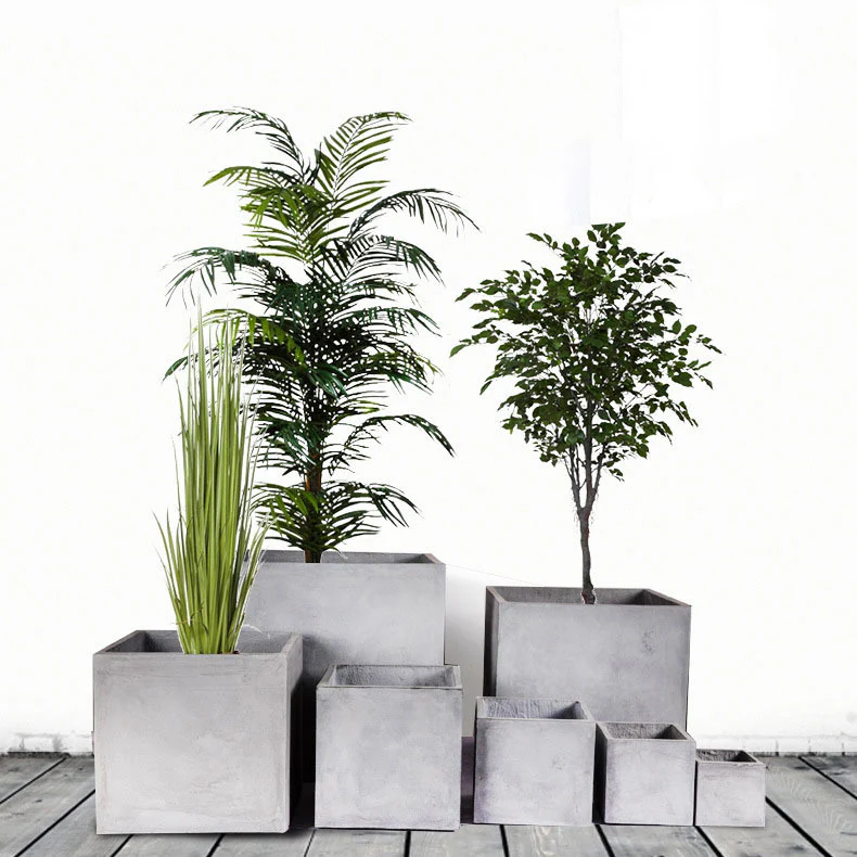 DS BS Modern Cement Gray Planter Box Cube-28CM - Image 2