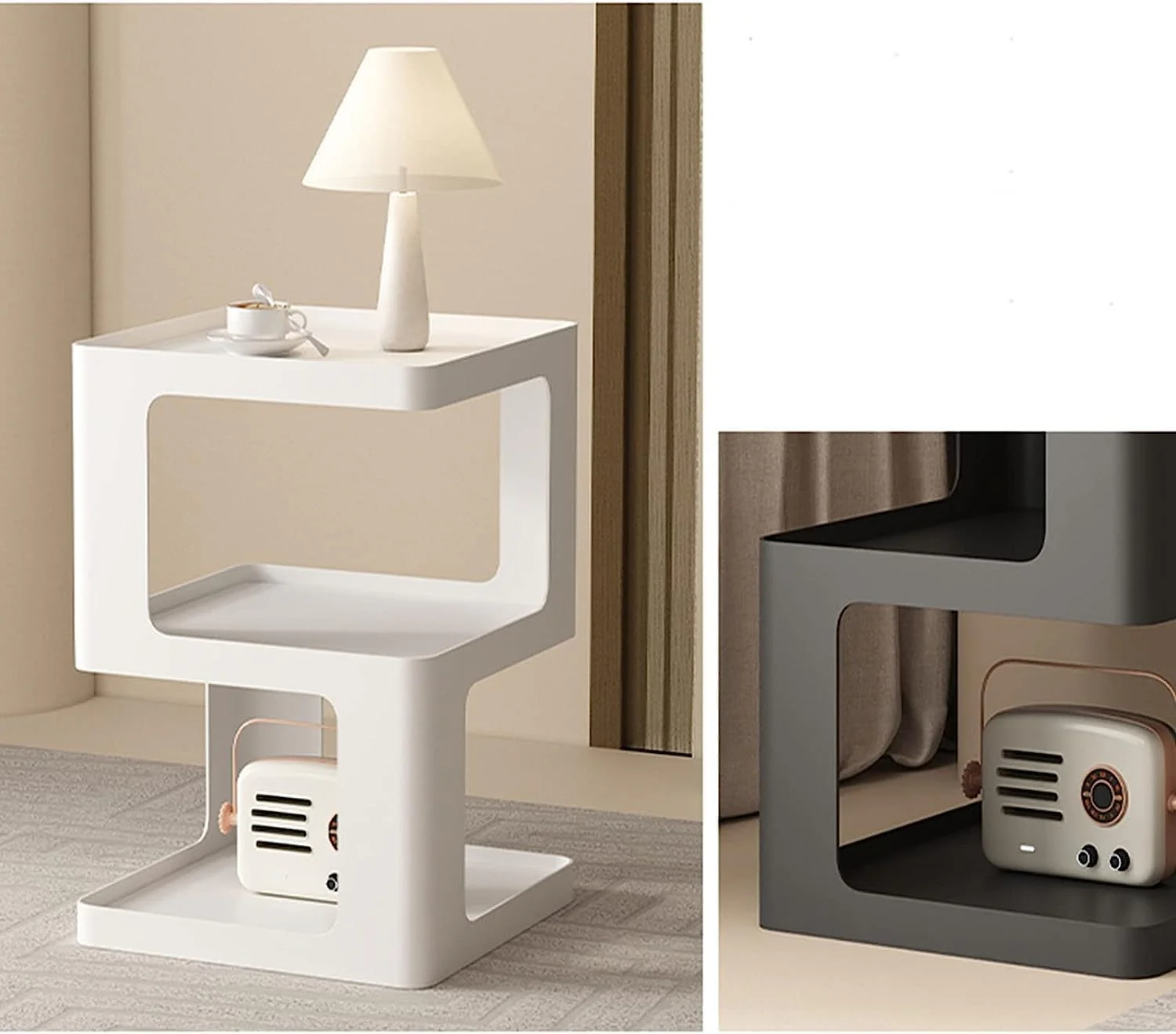 DS BS Modern Creative Design Bedside Table-Black - Image 2