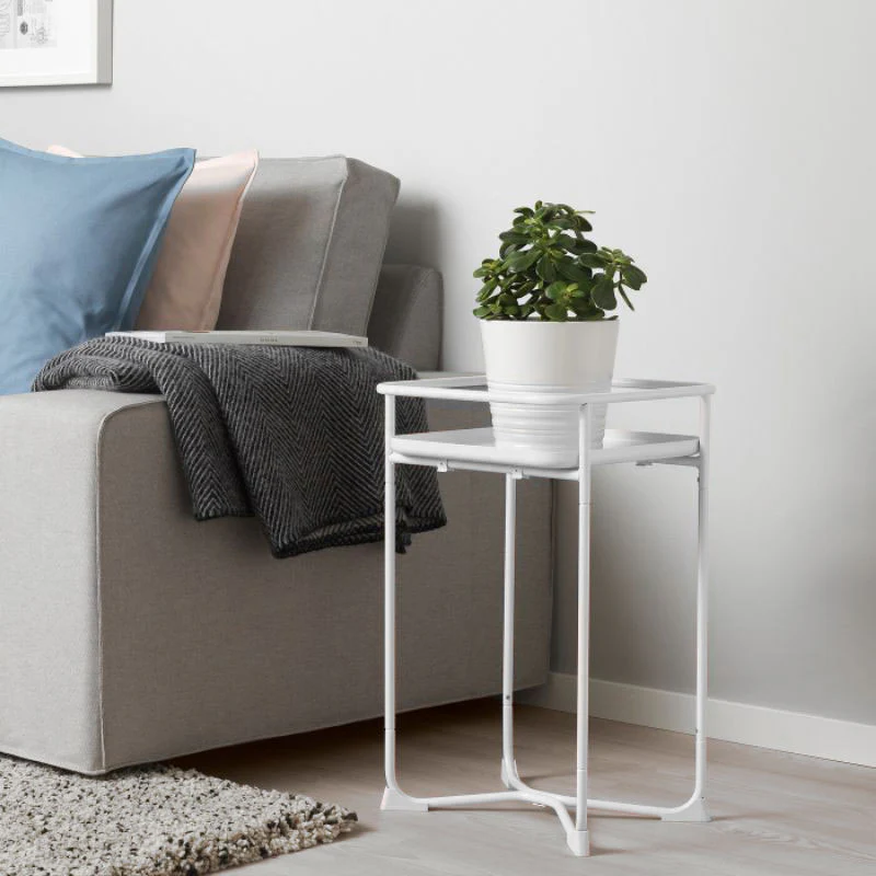 DS BS Modern Loft Metal Side Table Flower Stand Square-White - Image 5