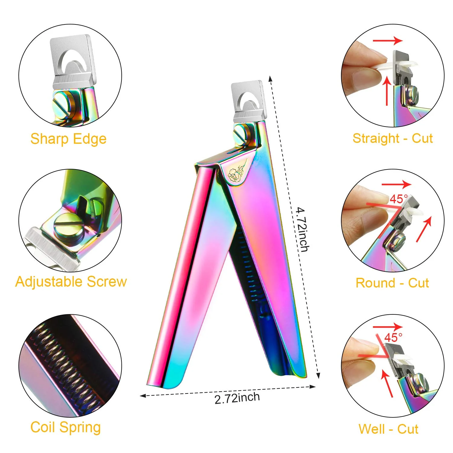 DS BS Nail Clippers 4 in 1 Set for Acrylic Nails-Chrome - Image 3