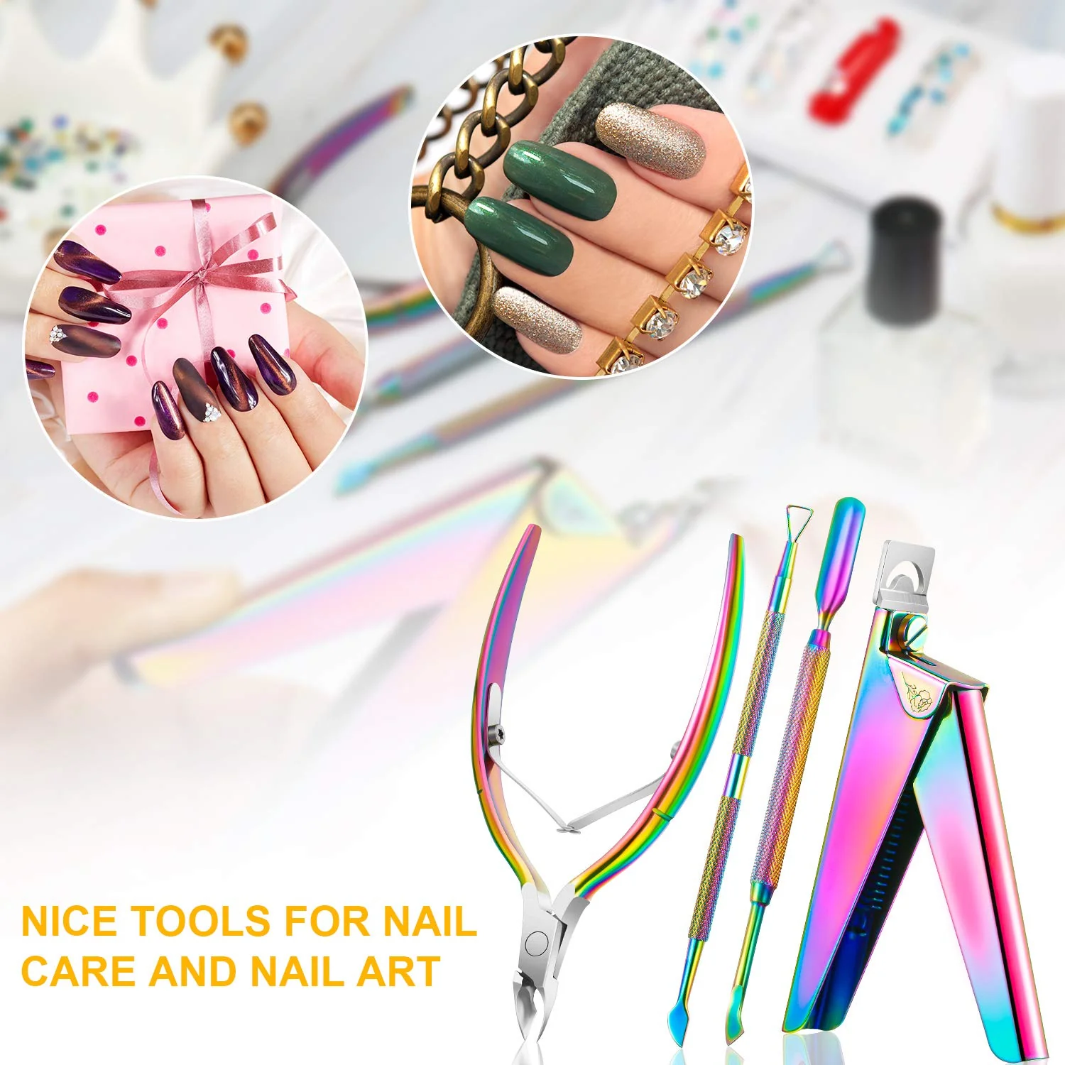DS BS Nail Clippers 4 in 1 Set for Acrylic Nails-Chrome - Image 5
