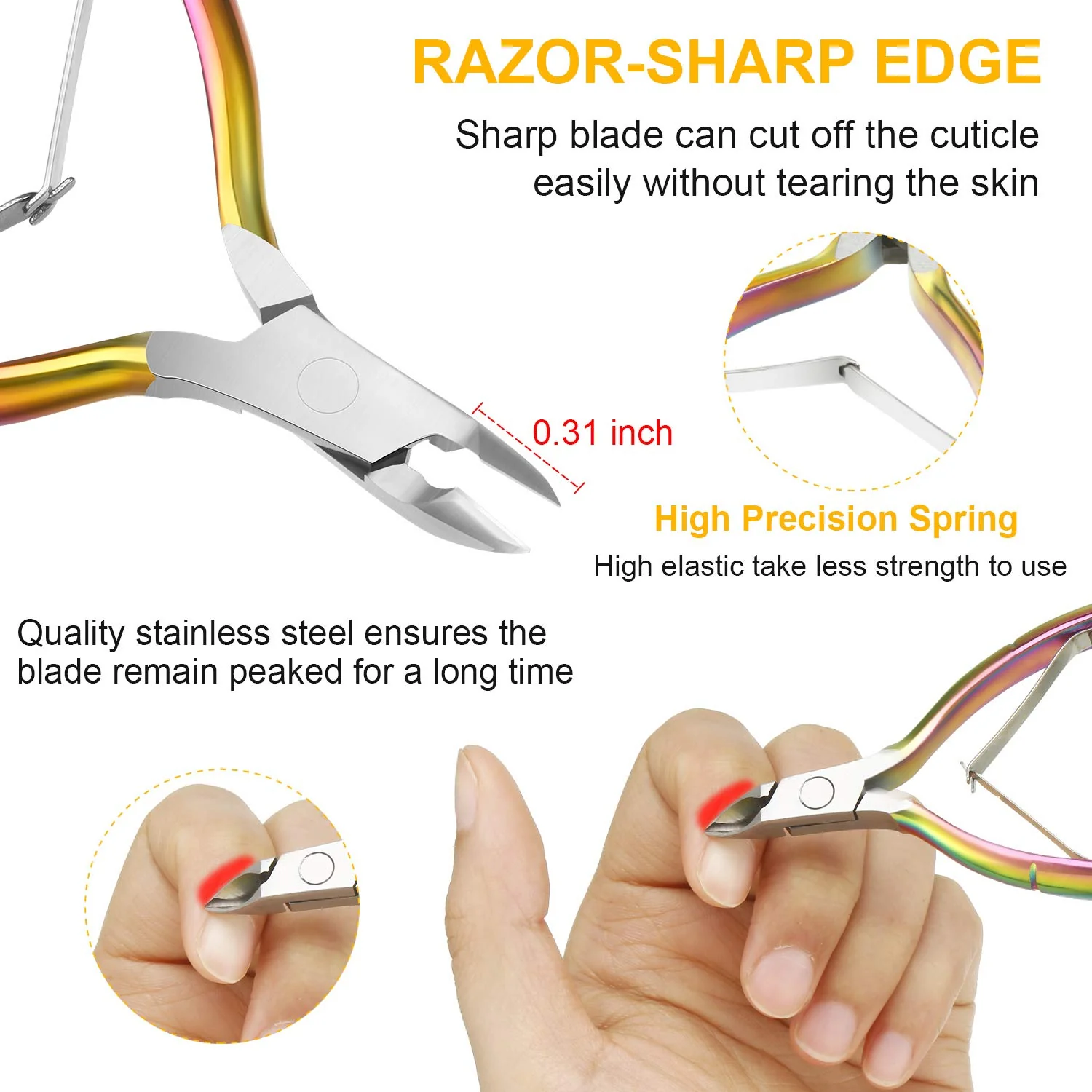 DS BS Nail Clippers 4 in 1 Set for Acrylic Nails-Chrome - Image 7