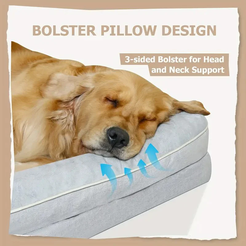 DS BS Orthopedic Memory Foam Dog Bed with Bolster Sides - 3XL - Image 3