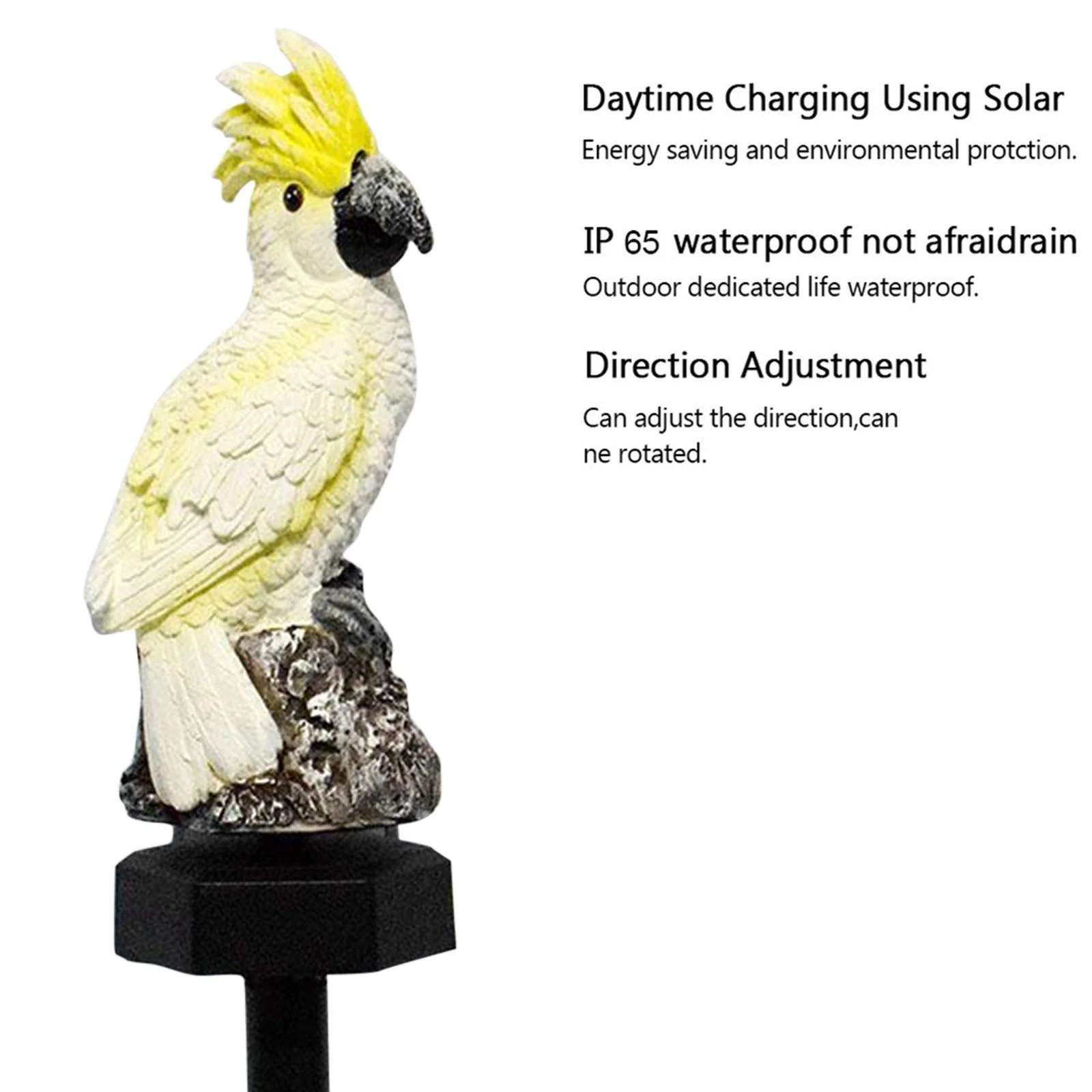 DS BS Outdoor Garden Parrot Bird Solar LED Decor Light-Yellow - Image 6