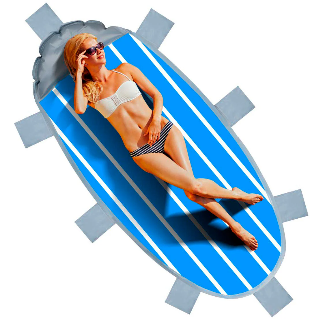 DS BS Outdoor Oversized Picnic Mat Beach Blanket with Inflatable Pillow - Image 2
