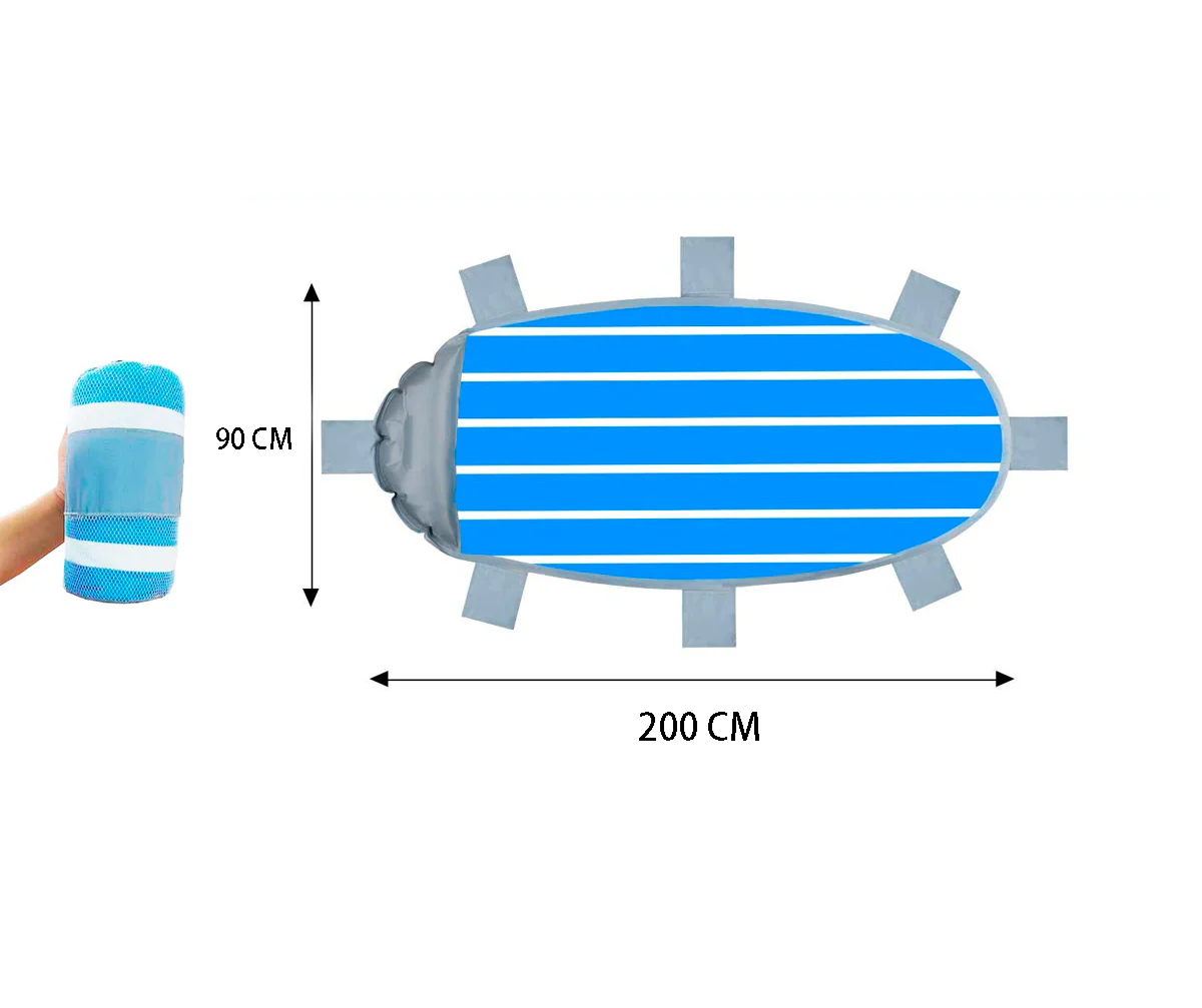 DS BS Outdoor Oversized Picnic Mat Beach Blanket with Inflatable Pillow - Image 3