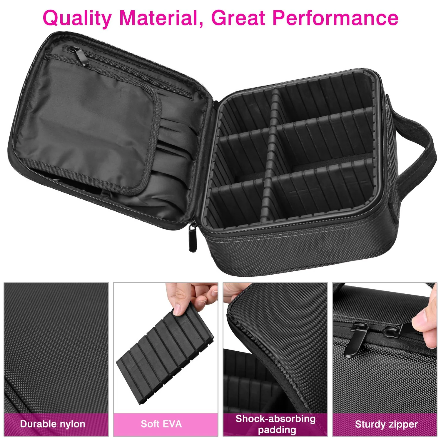 DS BS Portable Adjustable Travel Makeup Organizer Case-M - Image 3
