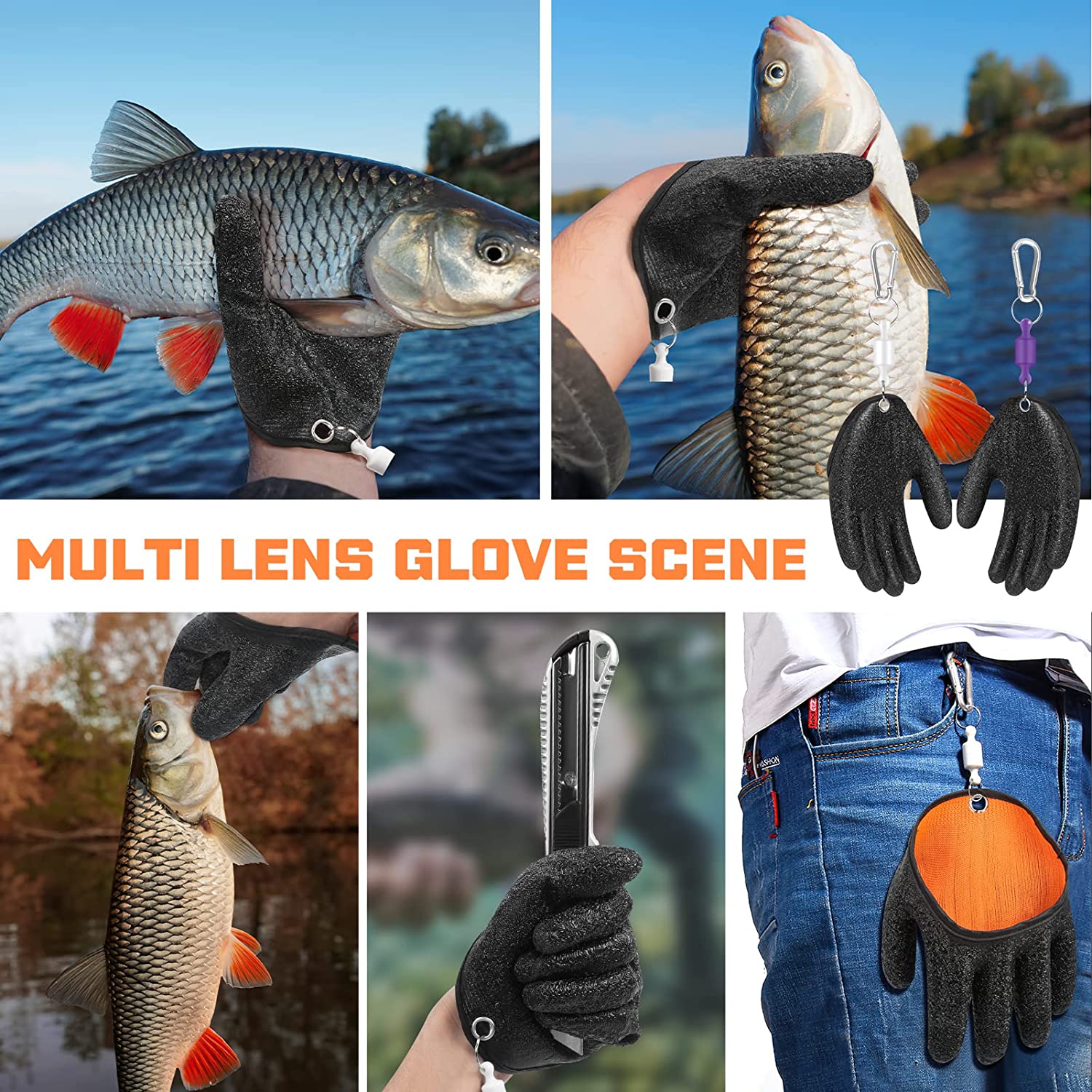 DS BS Puncture Proof Waterproof and Magnet Release Fishing Gloves - Image 6