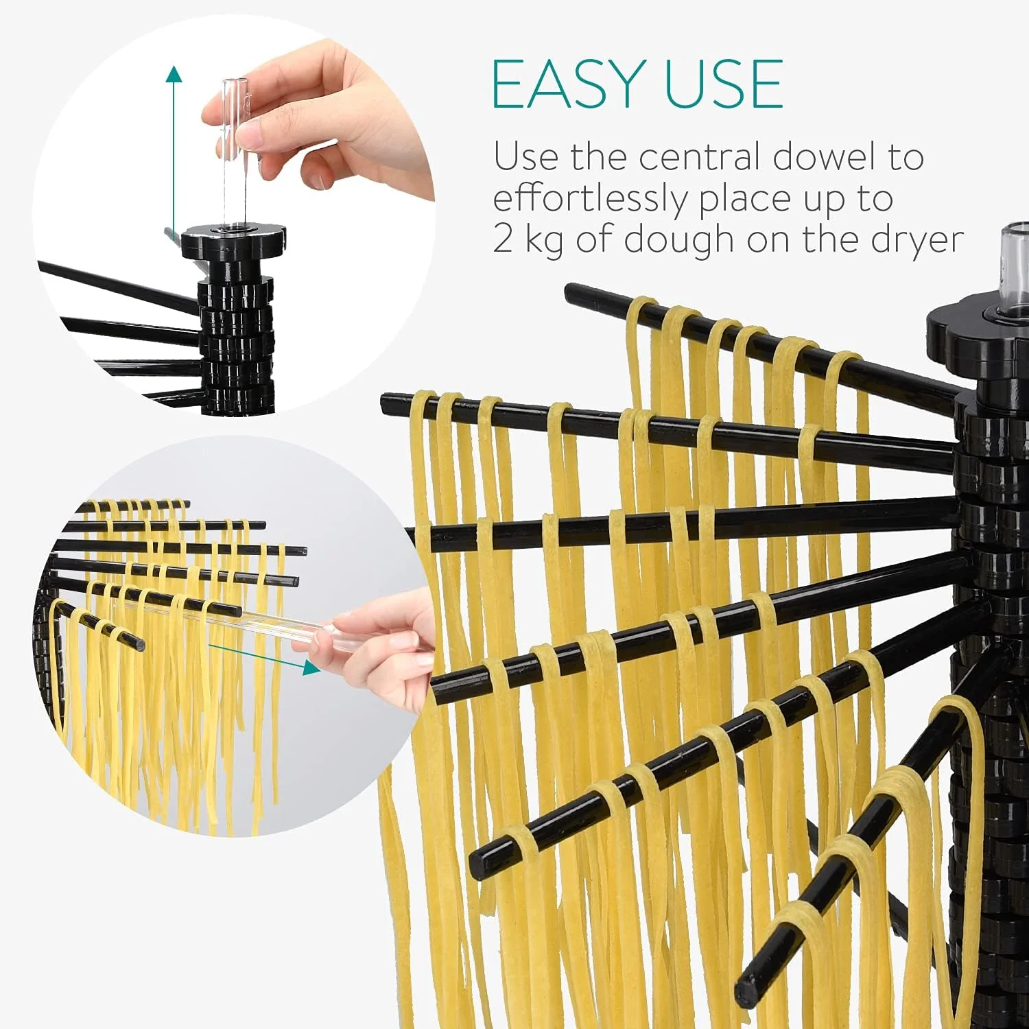 DS BS Rotating Pasta Drying Rack with 14 Rods - Image 4