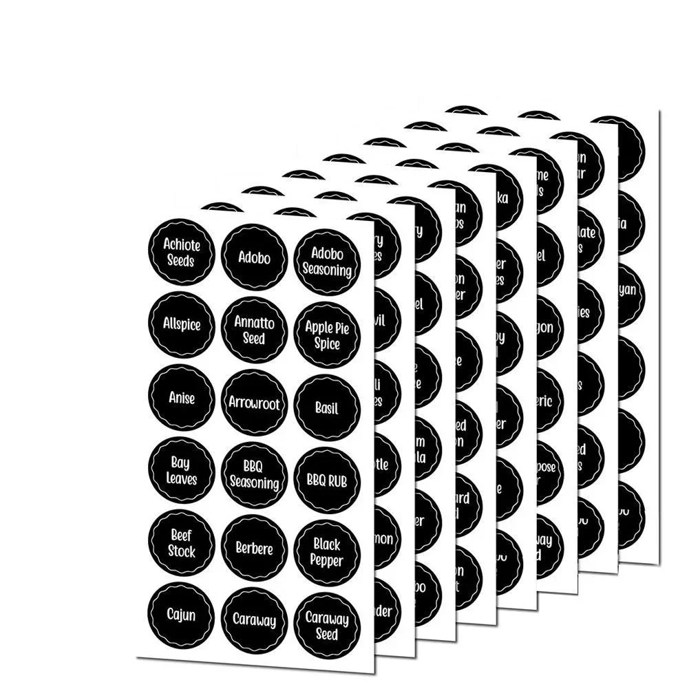 DS BS Set Of 12 Square Glass Storage Jars With 144pc Label Set - Image 4