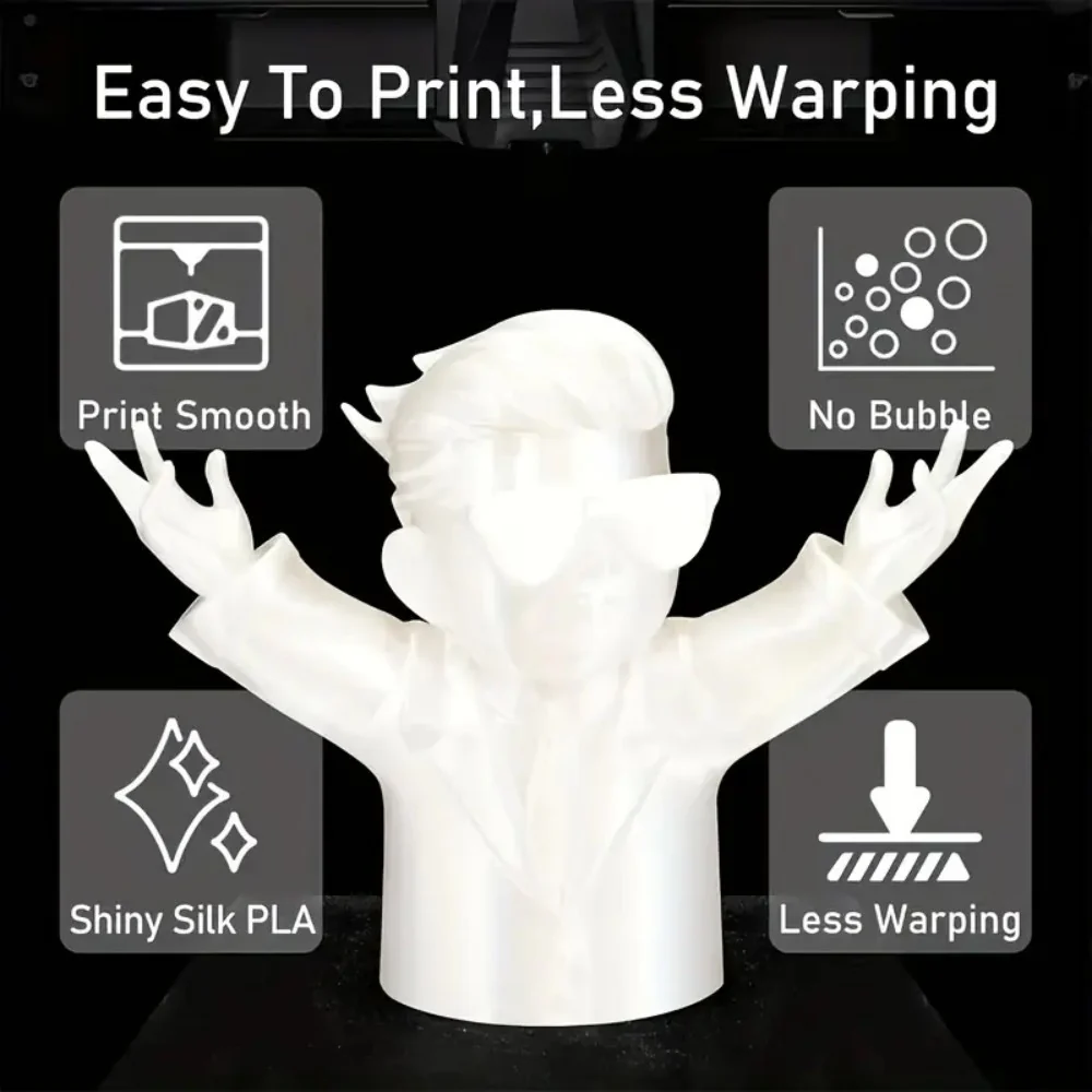 DS BS Silk PLA Filament 1.75mm 1KG for 3D Printer -White - Image 8