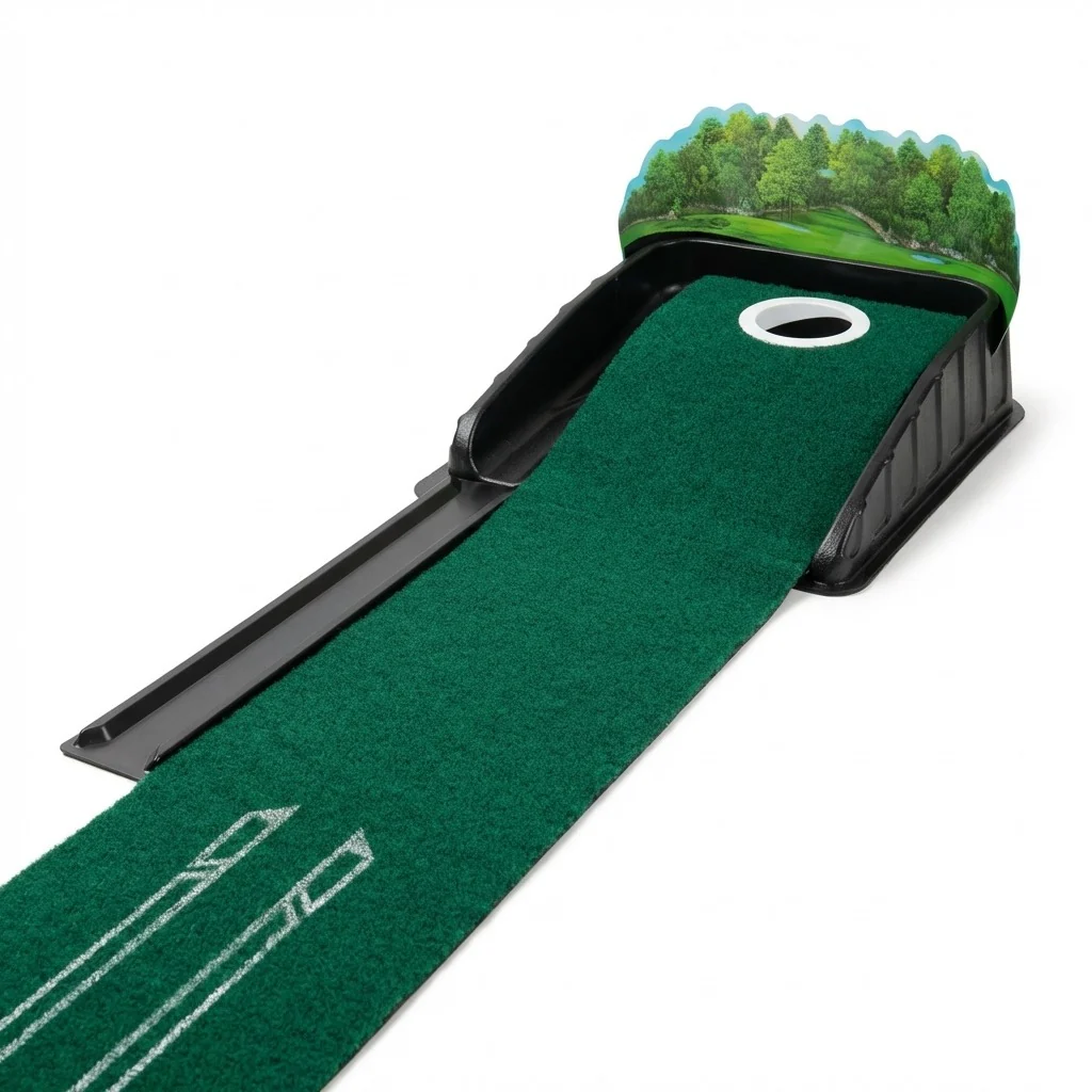 DS BS Single-Hole Golf Putting Mat | Green, 3D arrow - Image 5