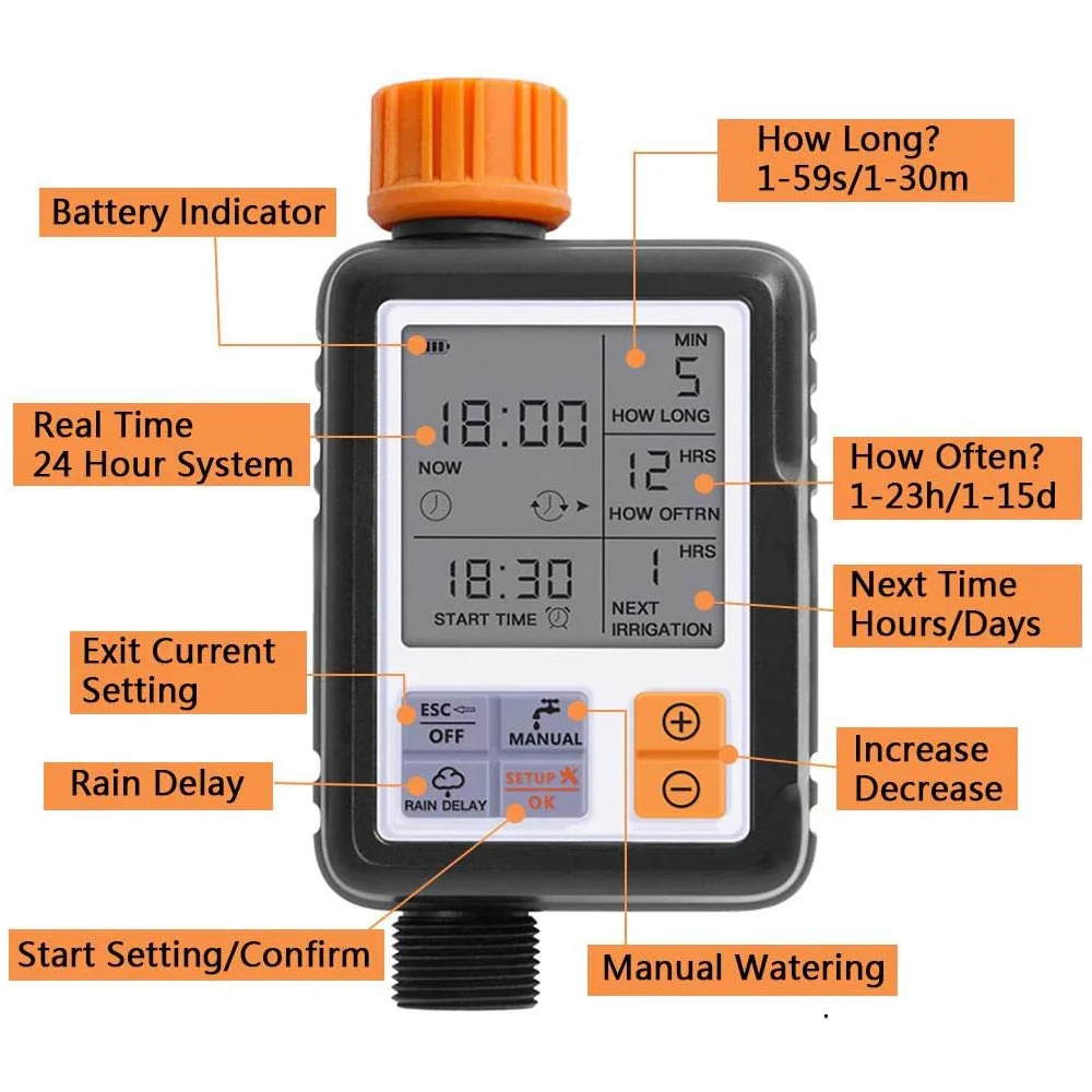 DS BS Single Outlet Water Timer for Garden Hose Faucet - Image 4