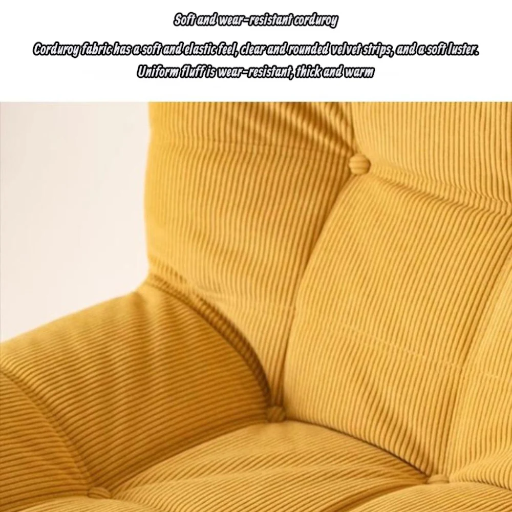 DS BS Single Seated Foam Sofa with Corduroy Fabric - White - Image 12