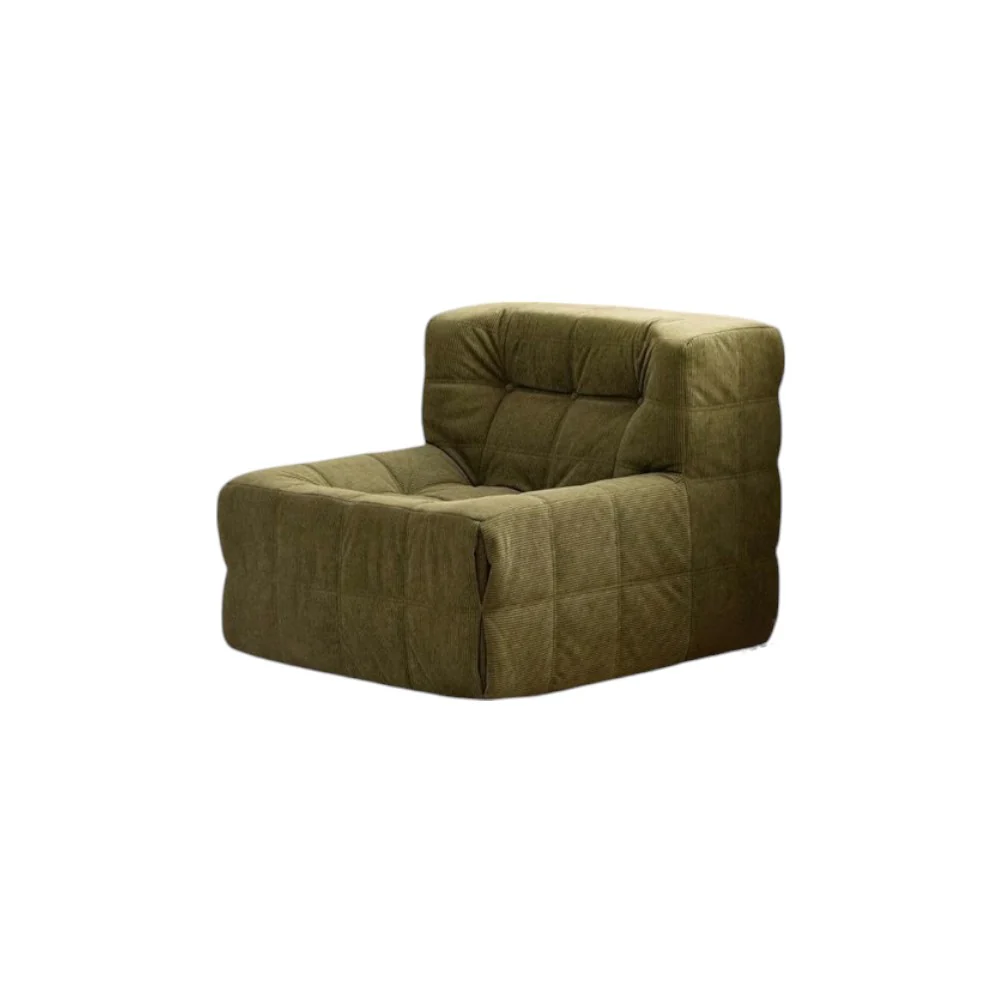 DS BS Single Seated Foam Sofa with Corduroy Fabric - White - Image 8