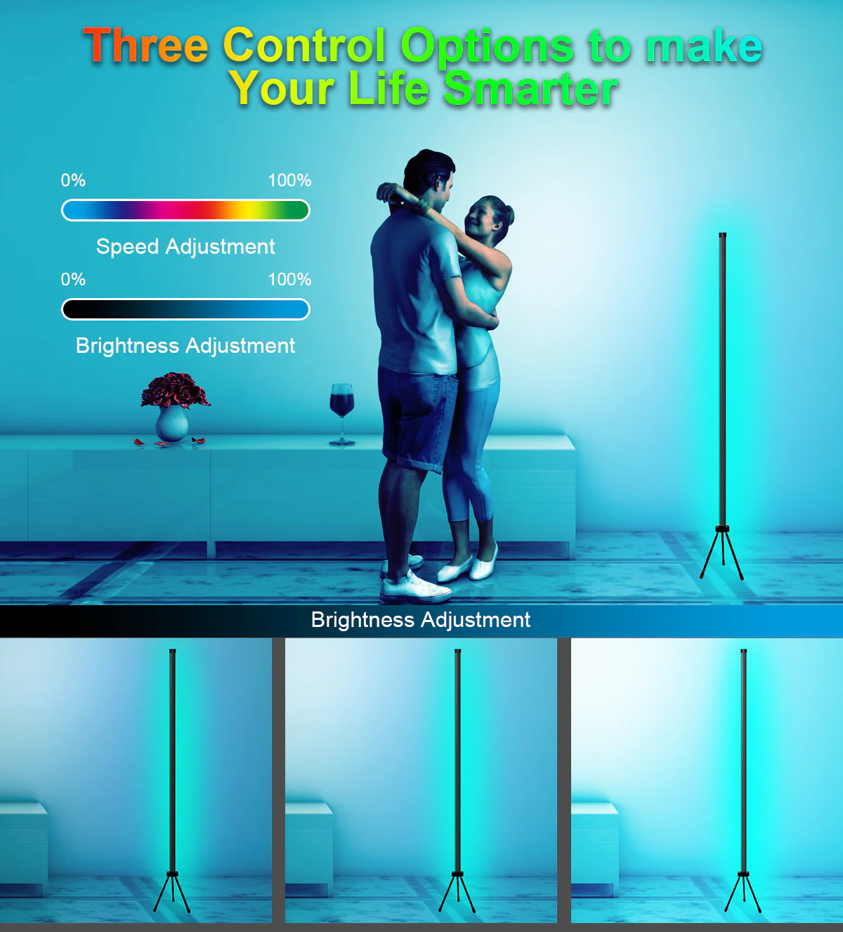 DS BS Smart APP RC Control LED RGB Floor Lamp with Music Sync - Image 3