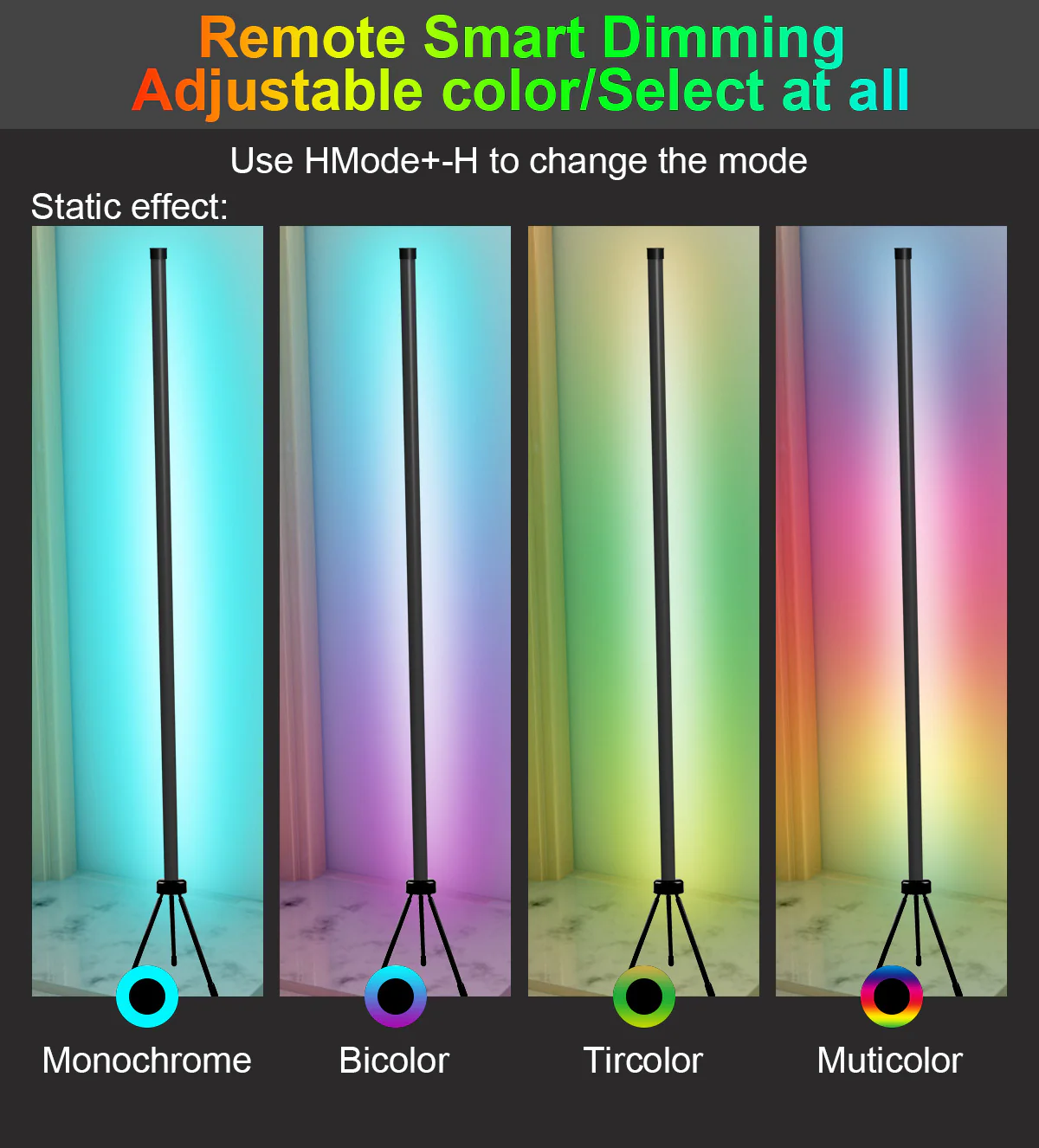 DS BS Smart APP RC Control LED RGB Floor Lamp with Music Sync - Image 4