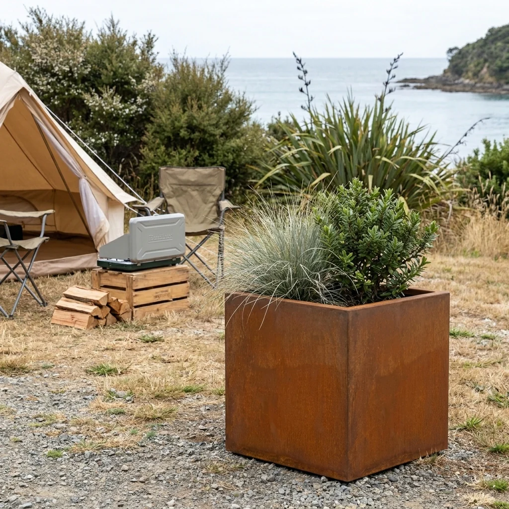 DS BS Square Corten Steel Planter Box | Rusted finish - Image 3