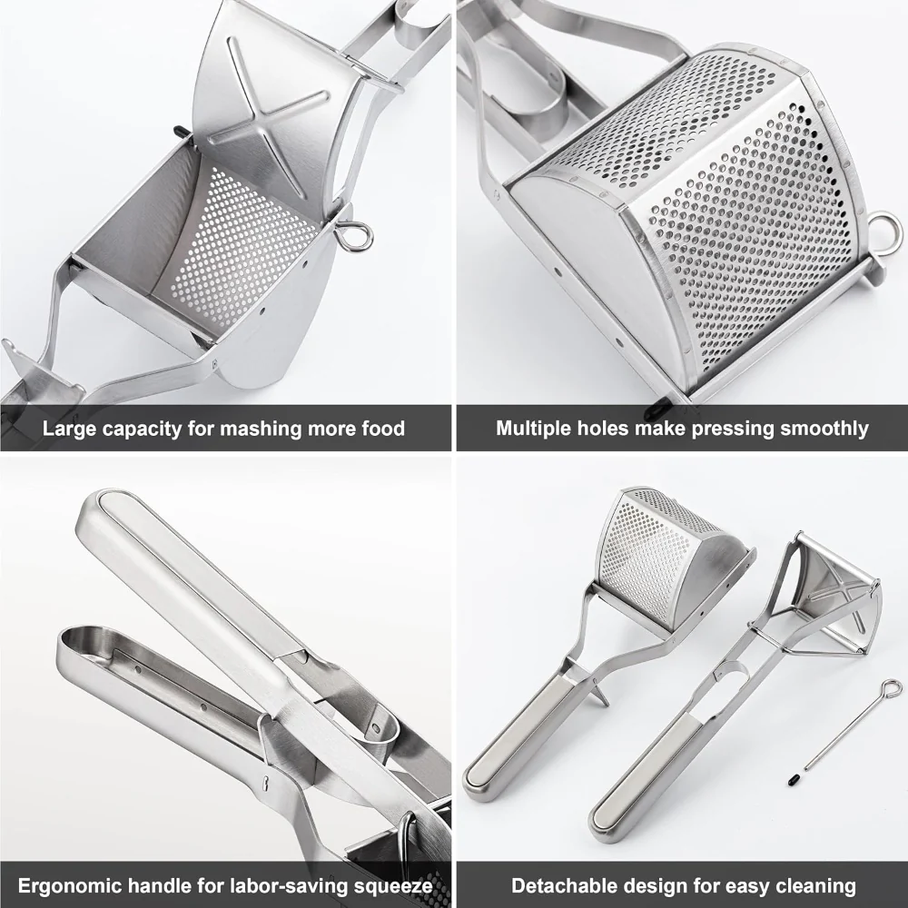 DS BS Stainless Steel Potato Ricer with Reinforced Handle Guard - Image 3