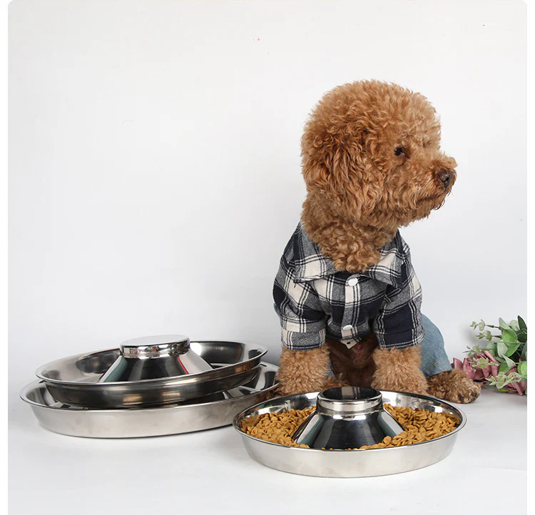 DS BS Stainless Steel Slow Feeder Dog Bowls-34CM - Image 8
