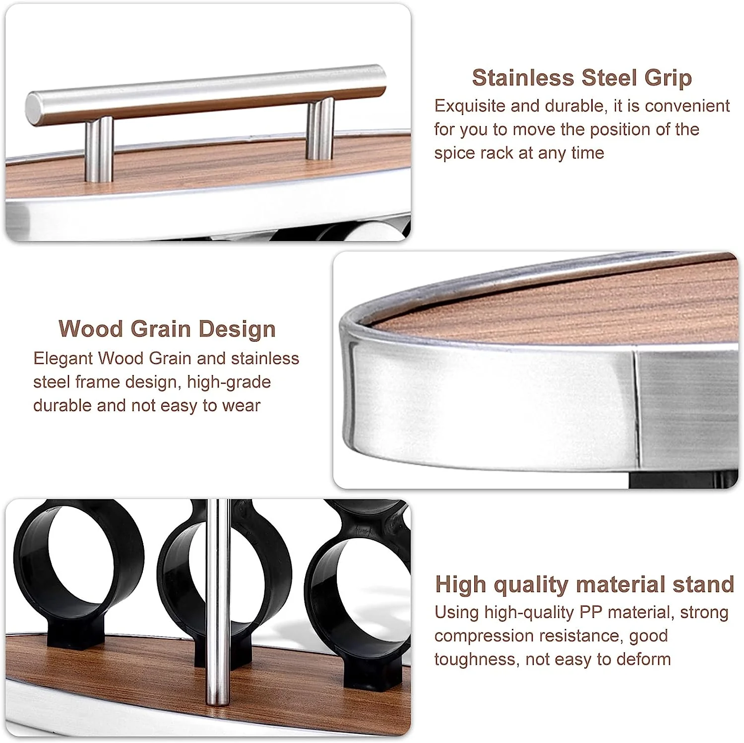 DS BS Standing 20-Jar Countertop Spice Rack with handle - Image 4