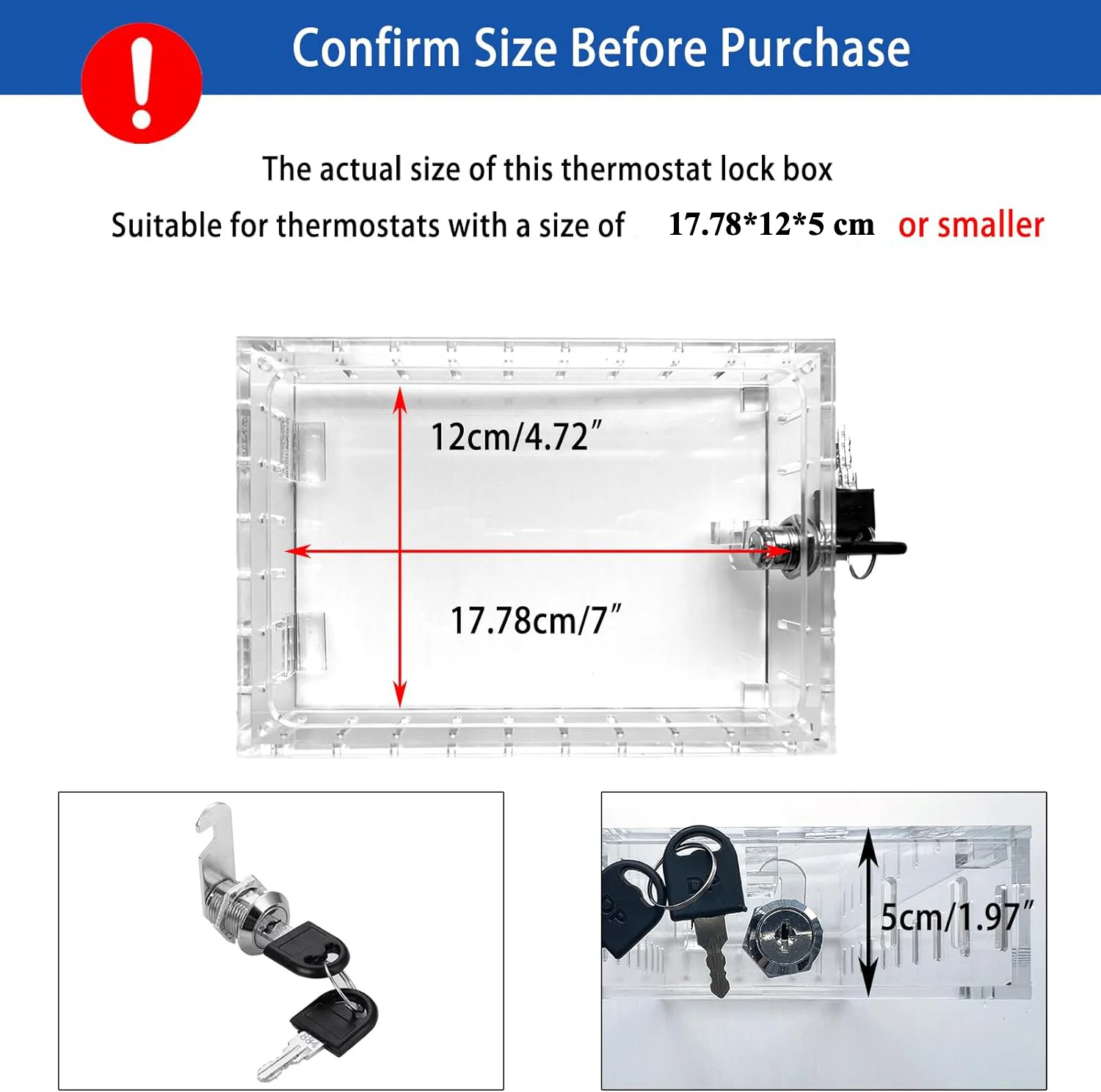 DS BS Thermostat Lock Box with Key - Image 3