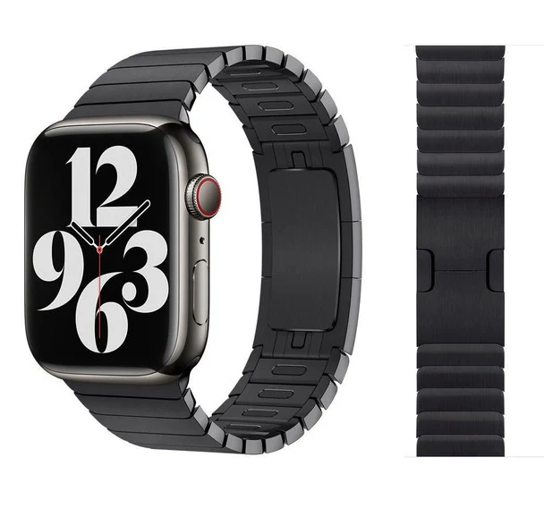 DS BS Ultra-Thin Solid Stainless-Steel Band for Apple Watch 41/40/38MM-Black