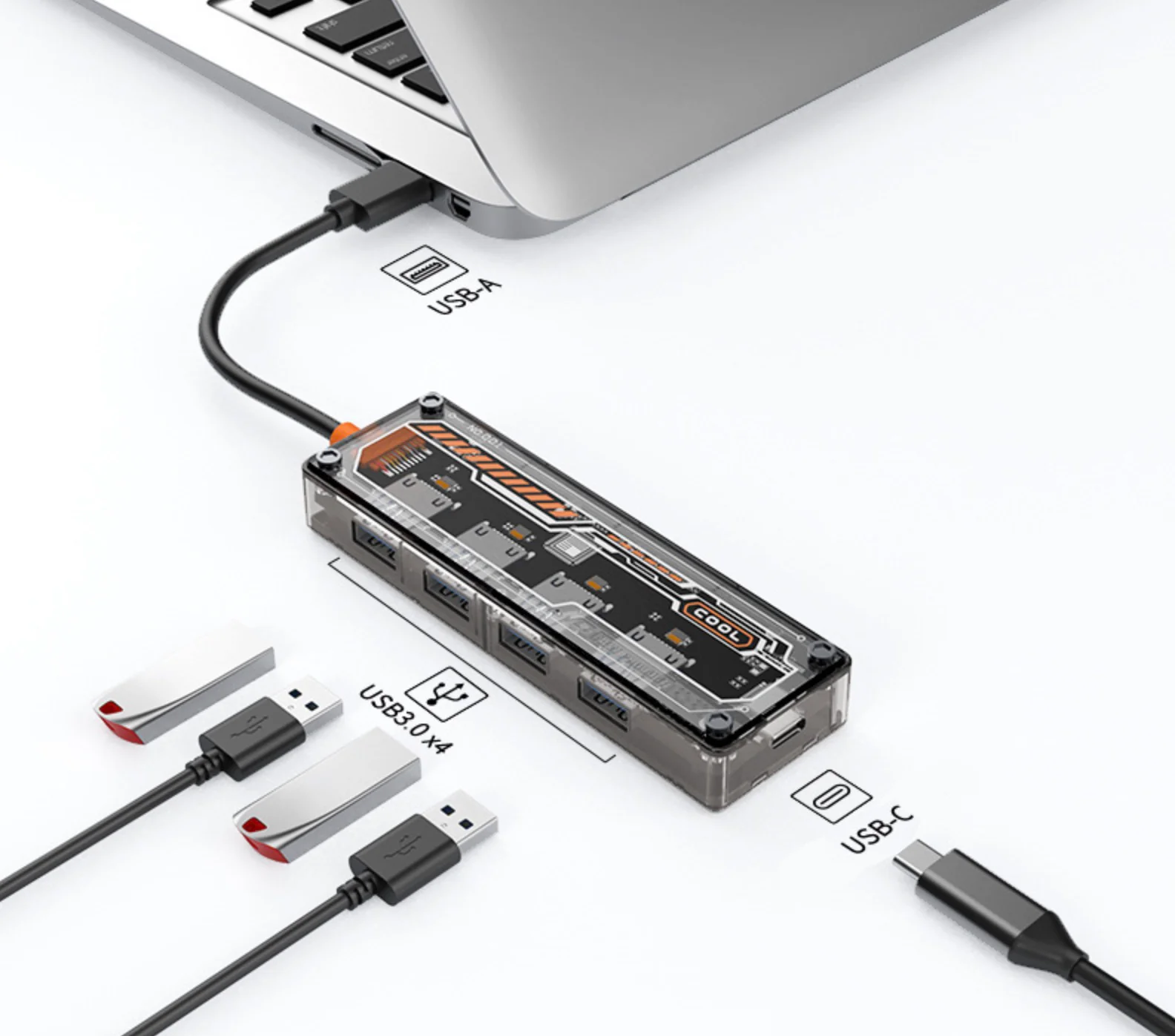 DS BS USB A Adapter Docking Station with 4-Ports