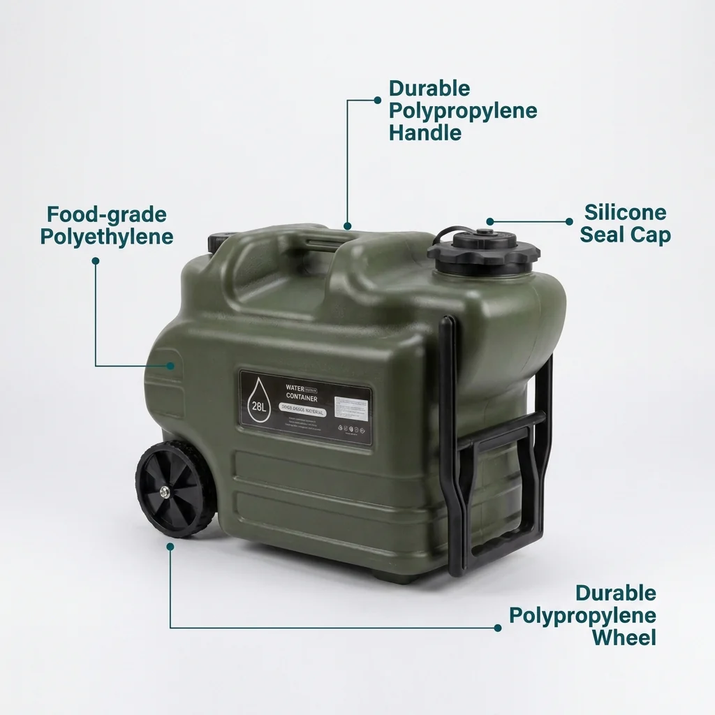 DS BS Wheeled Camping Water Jug | Green - Image 11