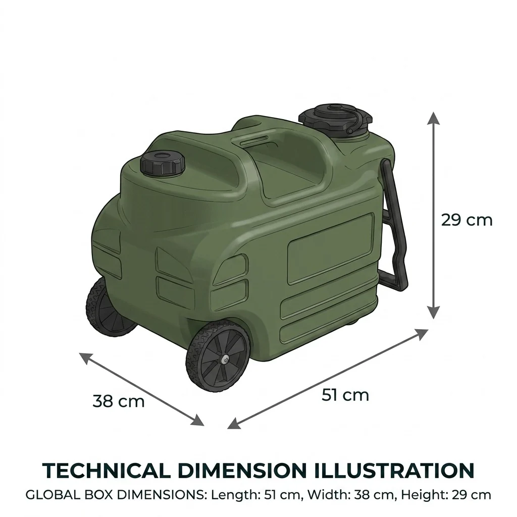 DS BS Wheeled Camping Water Jug | Green - Image 3