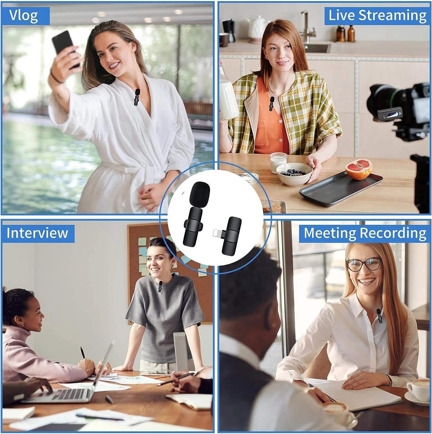 DS BS Wireless Lavalier Lapel Microphone for iPhone, iPad - Image 3