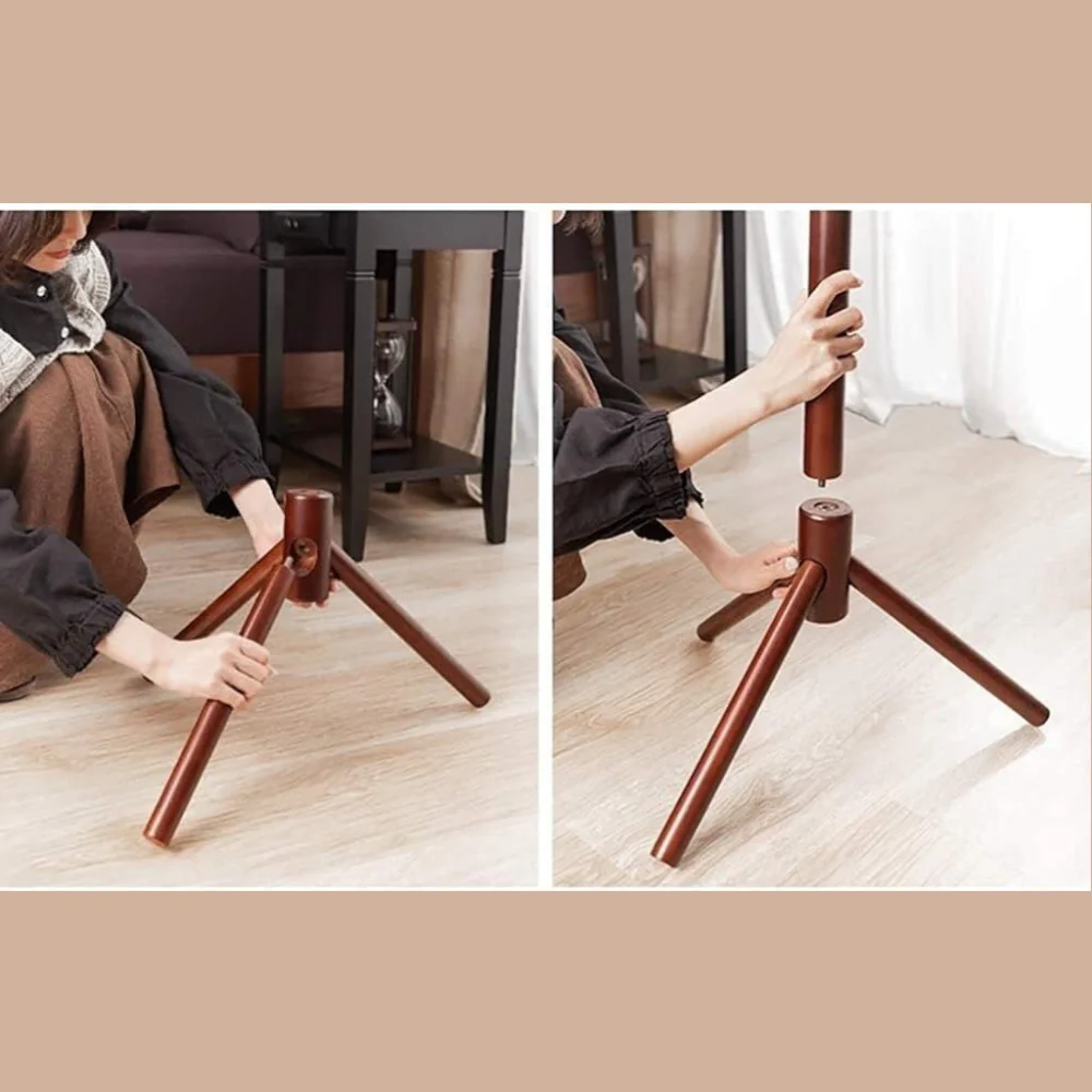 DS BS Wooden Coat Tree with 8 Hooks -Walnut - Image 8
