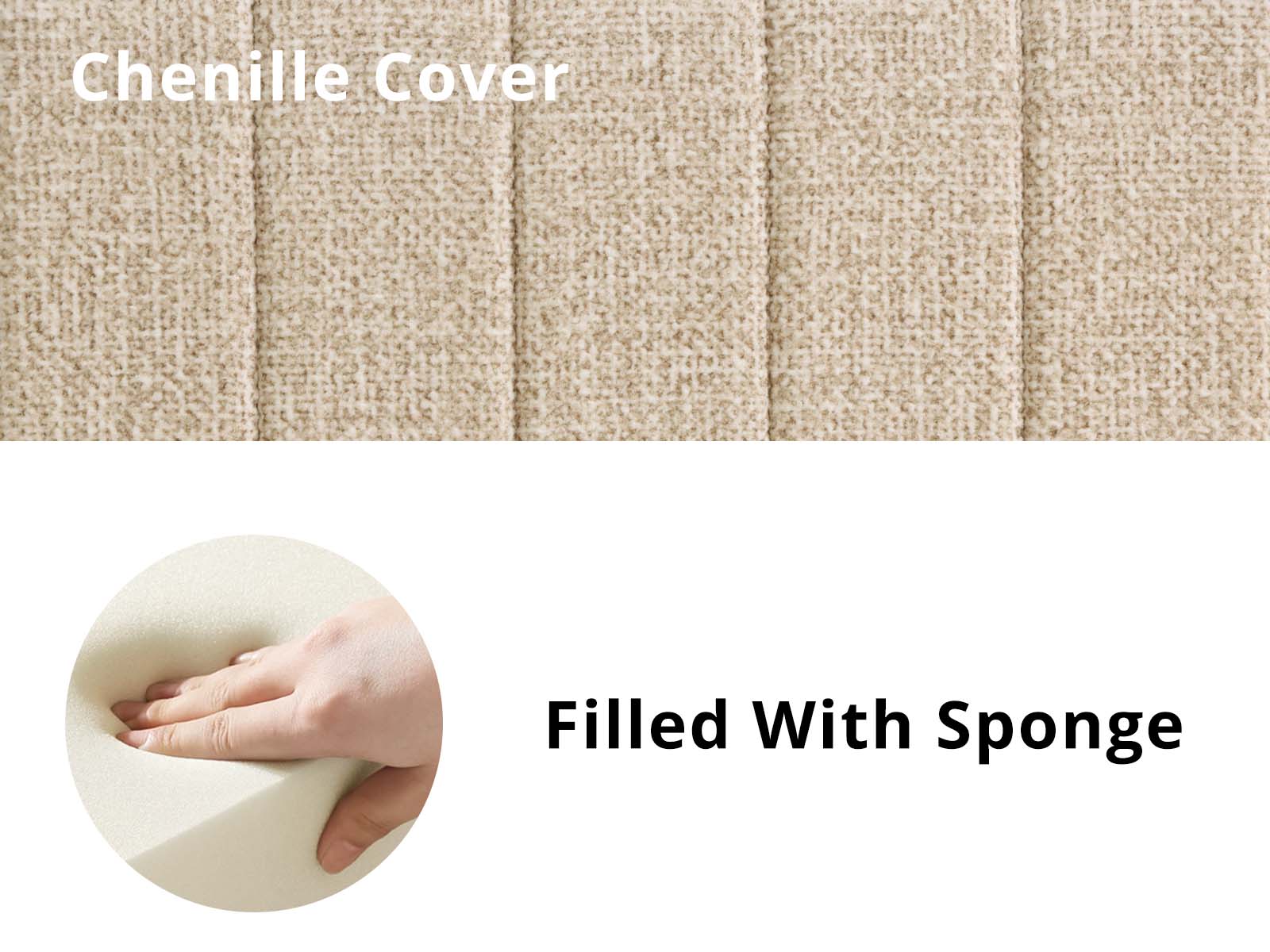 DS Xclusive Coleford Headboard Chenile Beige - Double - Image 4